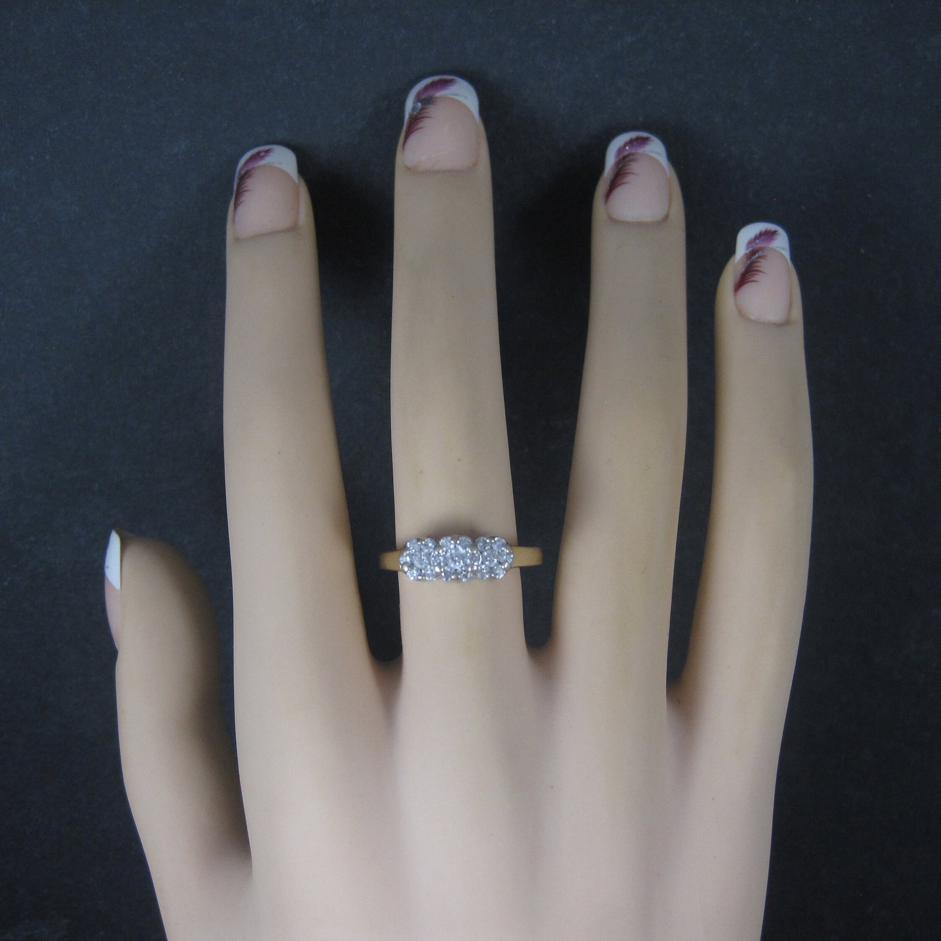 14K .50 Carat Diamond Cluster Ring Size 8.25