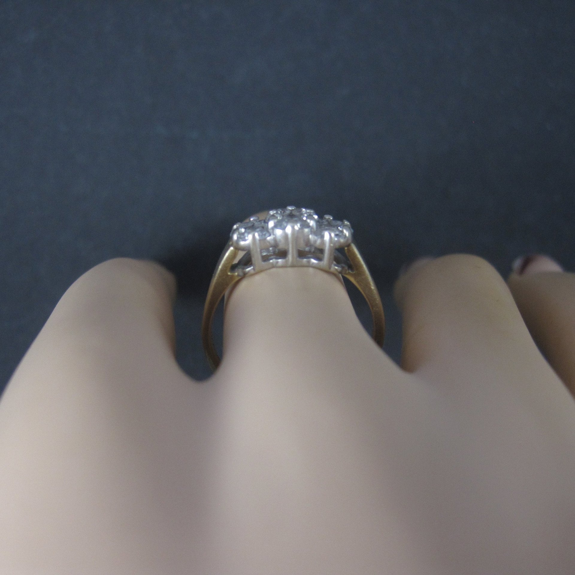 14K .50 Carat Diamond Cluster Ring Size 8.25