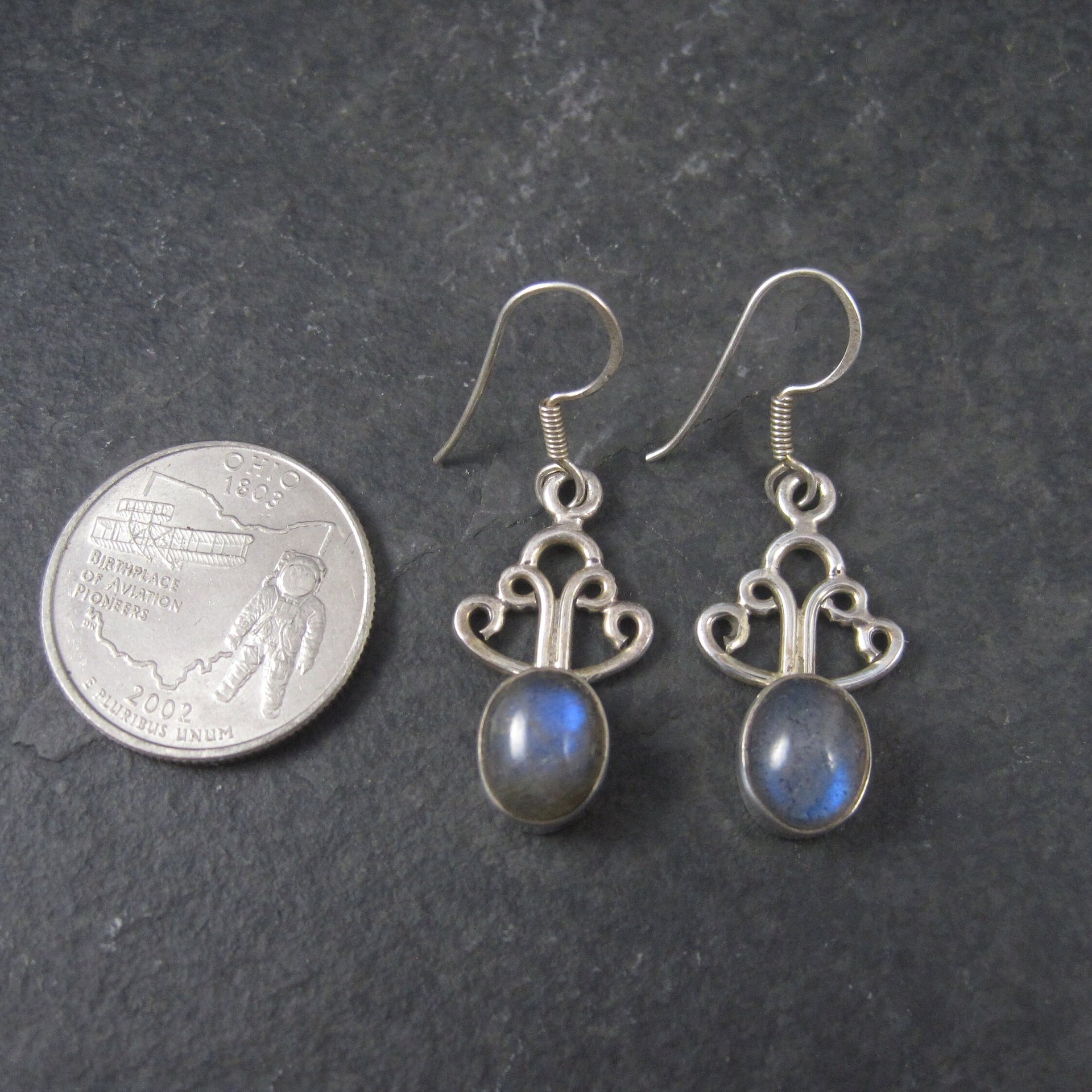Vintage Sterling Labradorite Earrings
