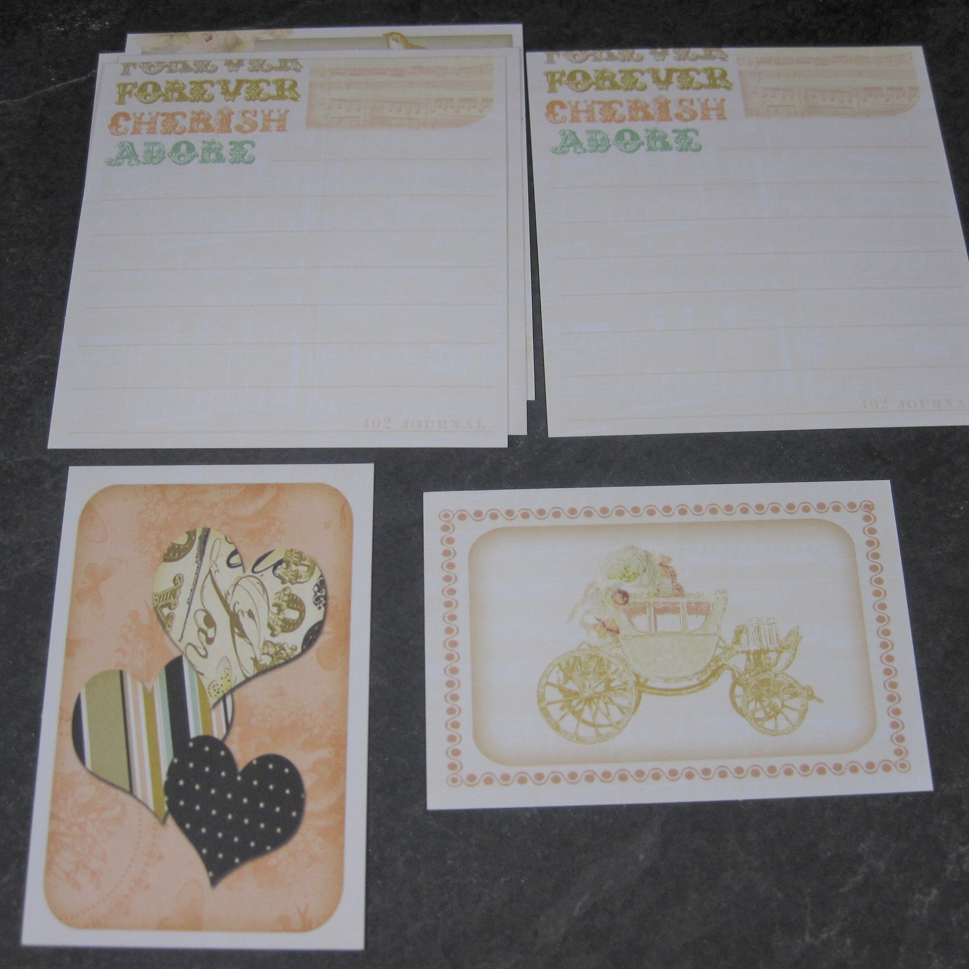Set of 14 Journaling Motif Calendar Cards Love Wedding Theme