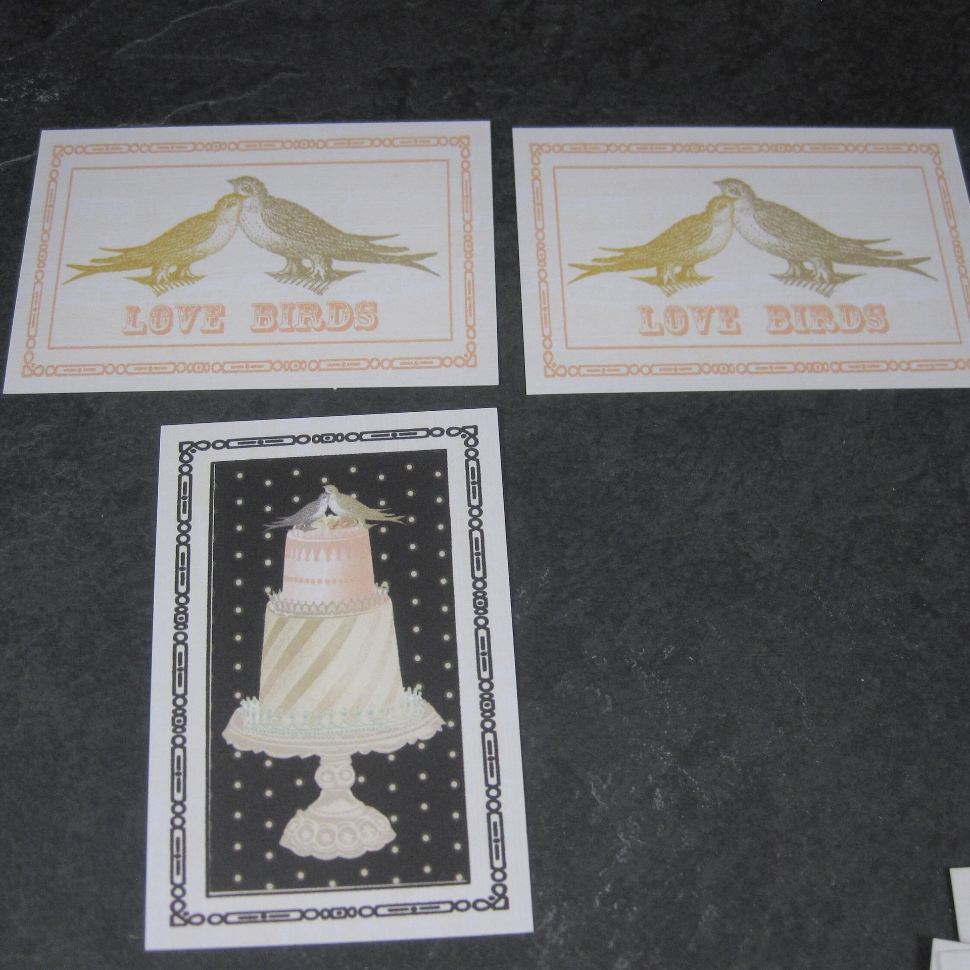 Set of 14 Journaling Motif Calendar Cards Love Wedding Theme