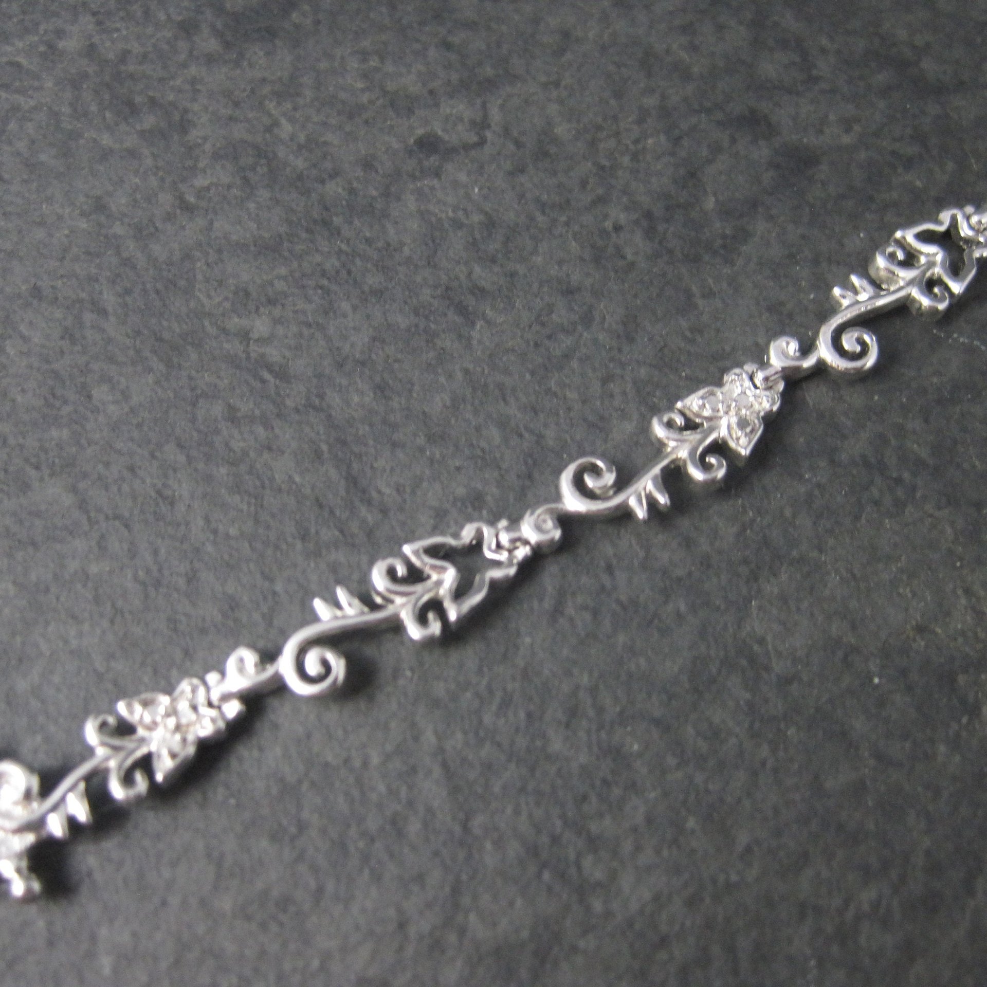 Dainty 90s Sterling Diamond Illusion Butterfly Bracelet