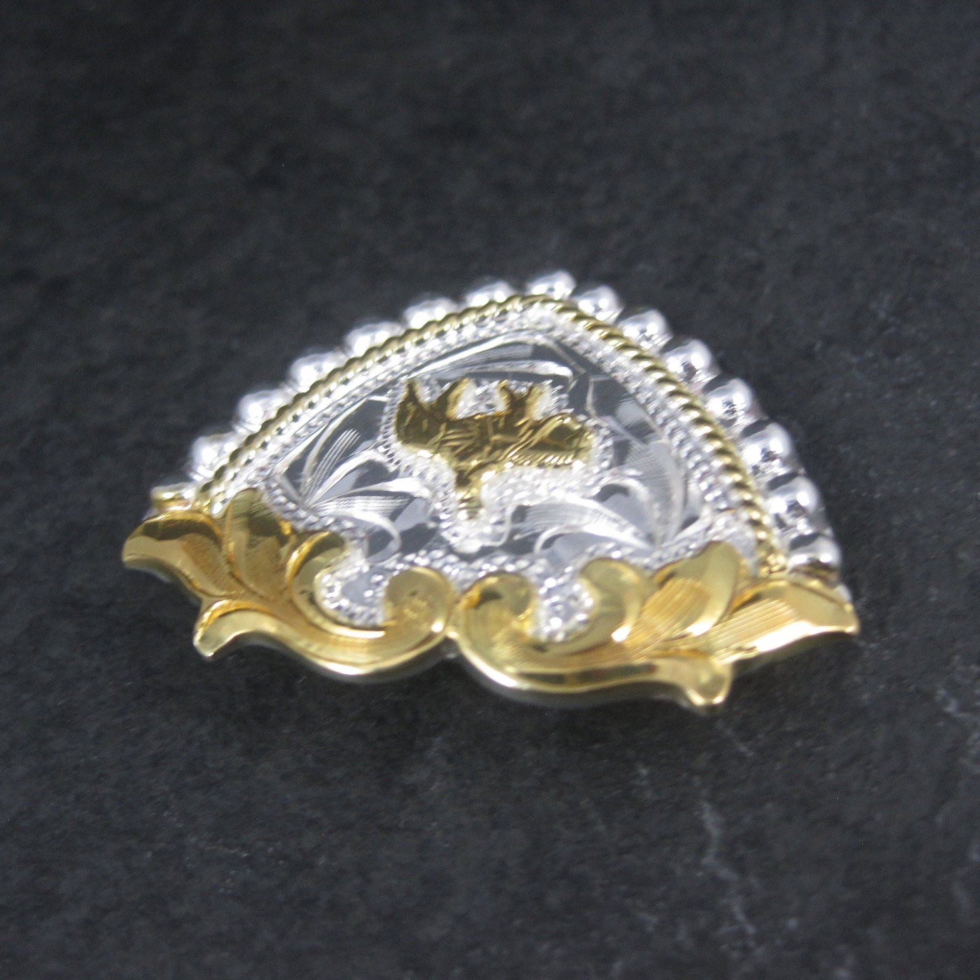 Vintage Circle Y Silver Western Horse Bandana Hair Tie Clip