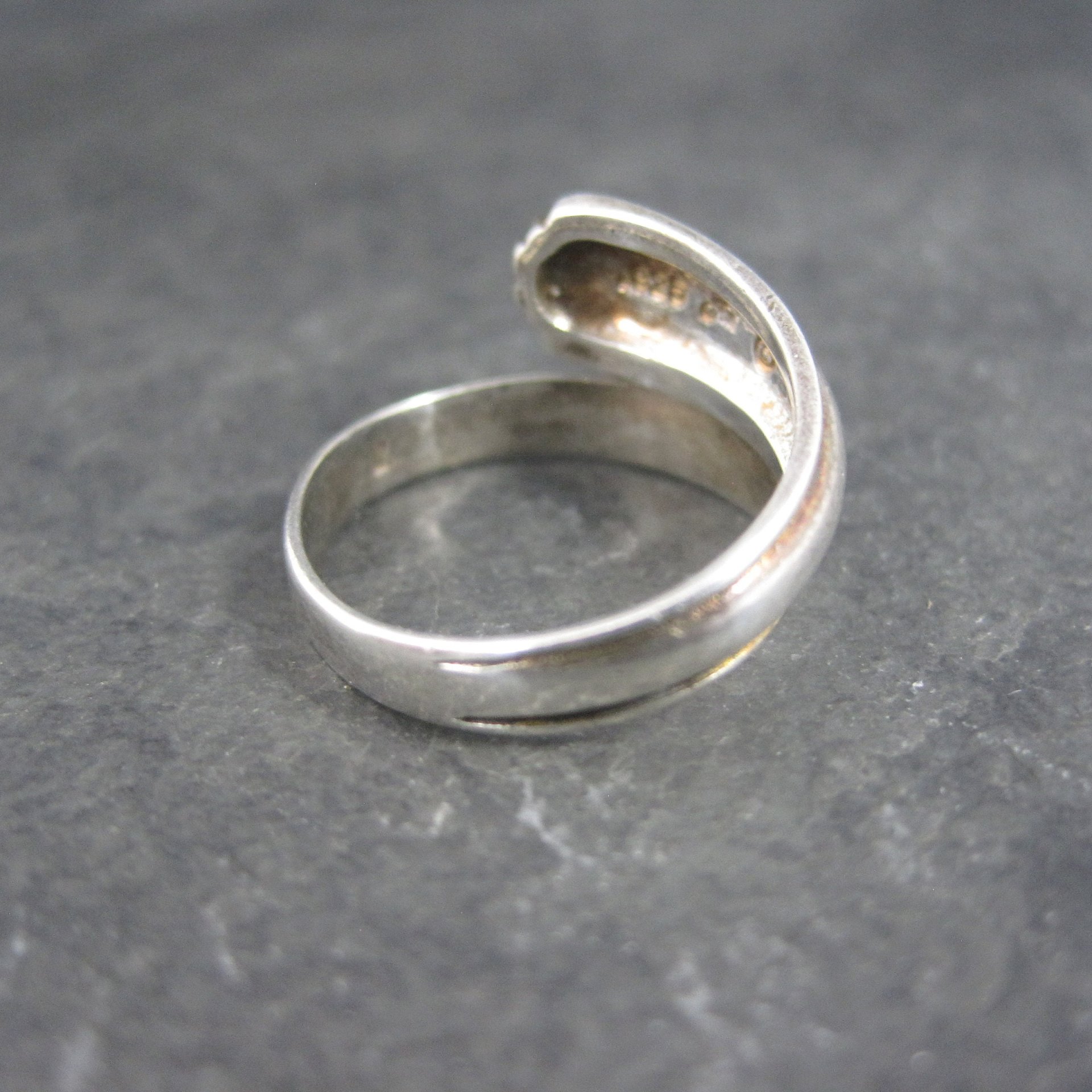 Vintage Deco Style Sterling Crossover Ring Size 6