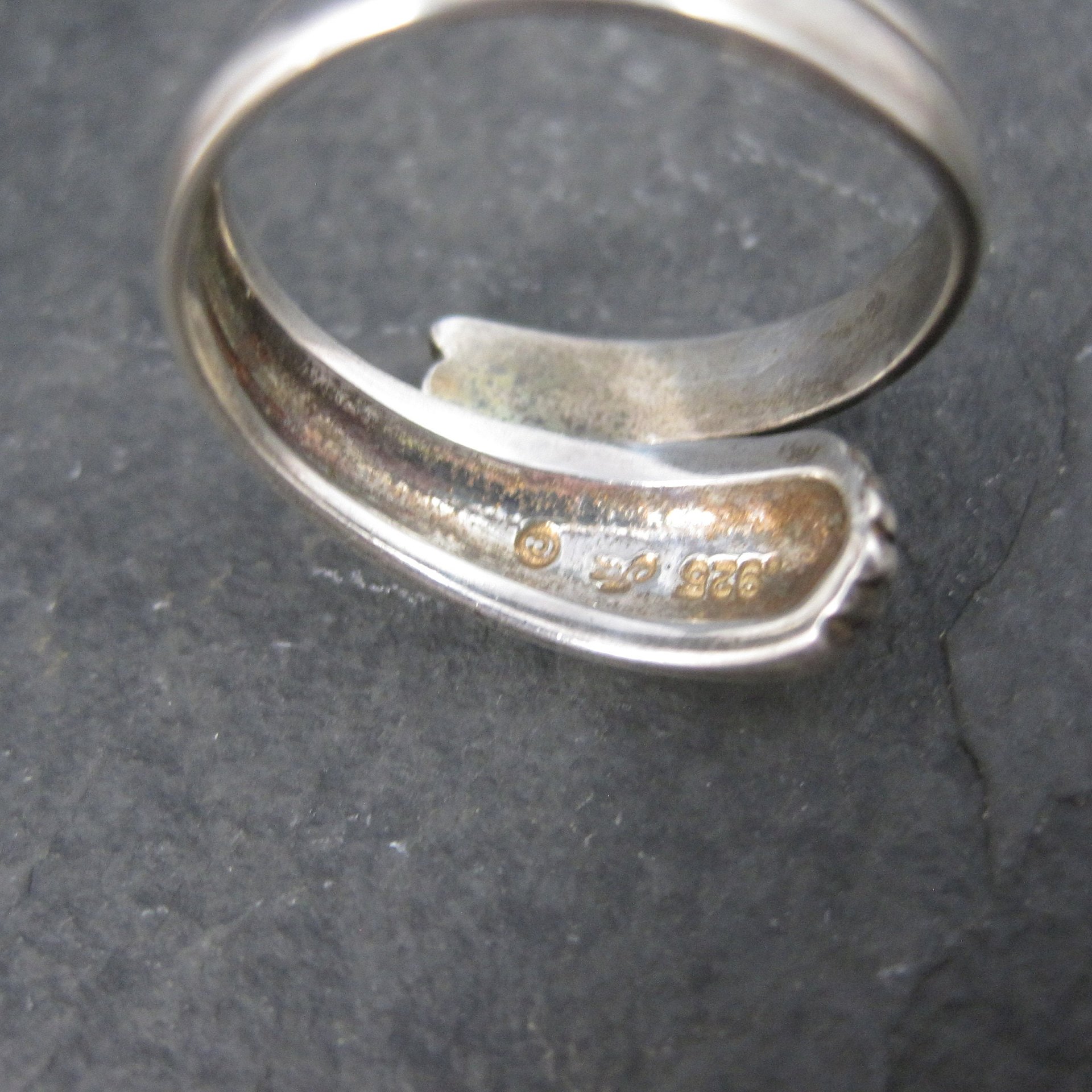 Vintage Deco Style Sterling Crossover Ring Size 6