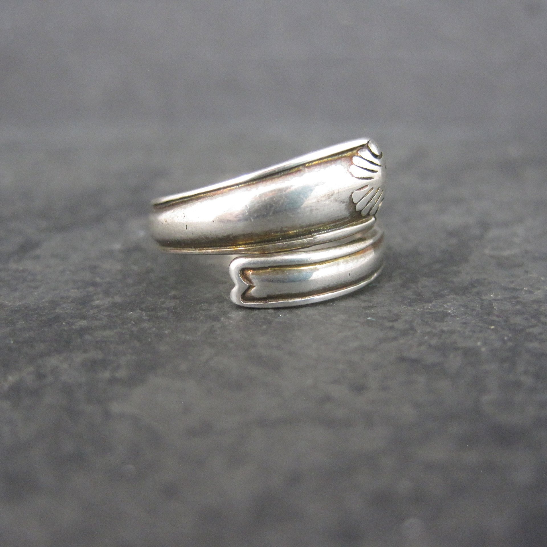 Vintage Deco Style Sterling Crossover Ring Size 6
