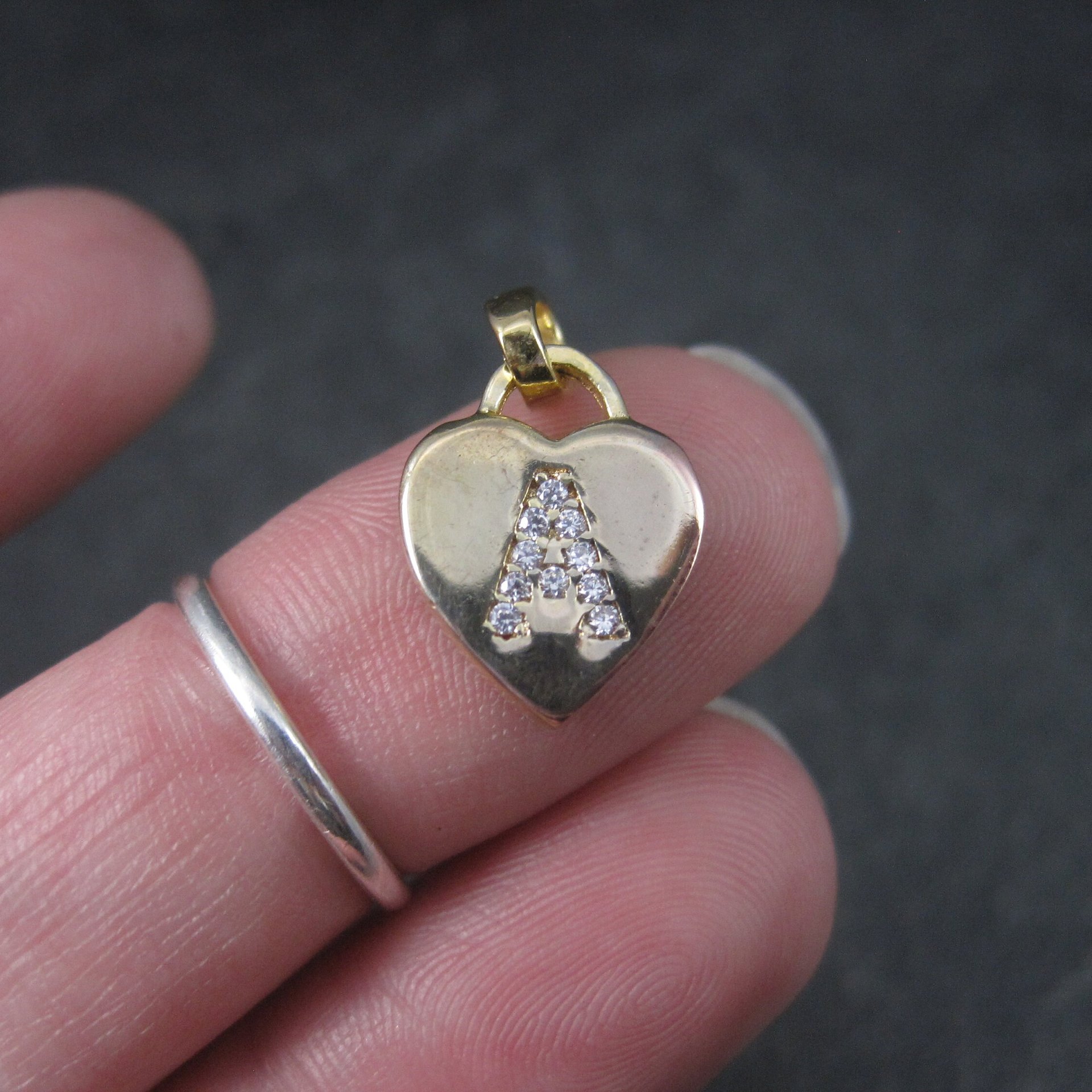 Small Gold Vermeil Initial A Heart Pendant