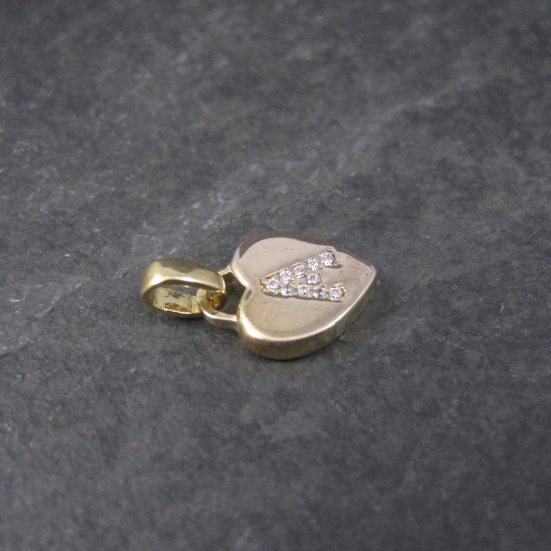 Small Gold Vermeil Initial A Heart Pendant