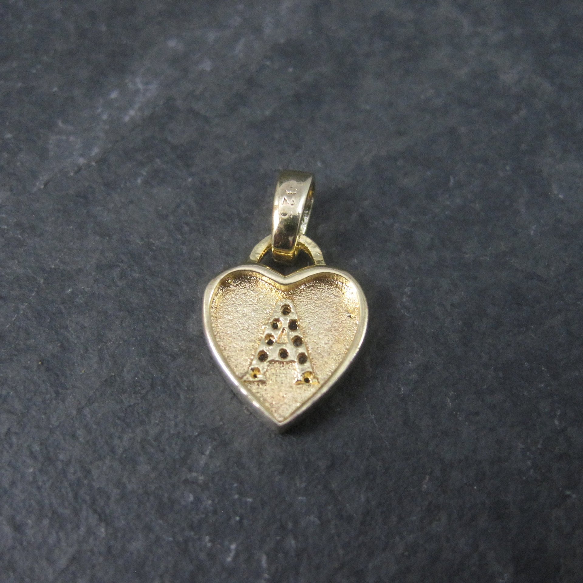 Small Gold Vermeil Initial A Heart Pendant