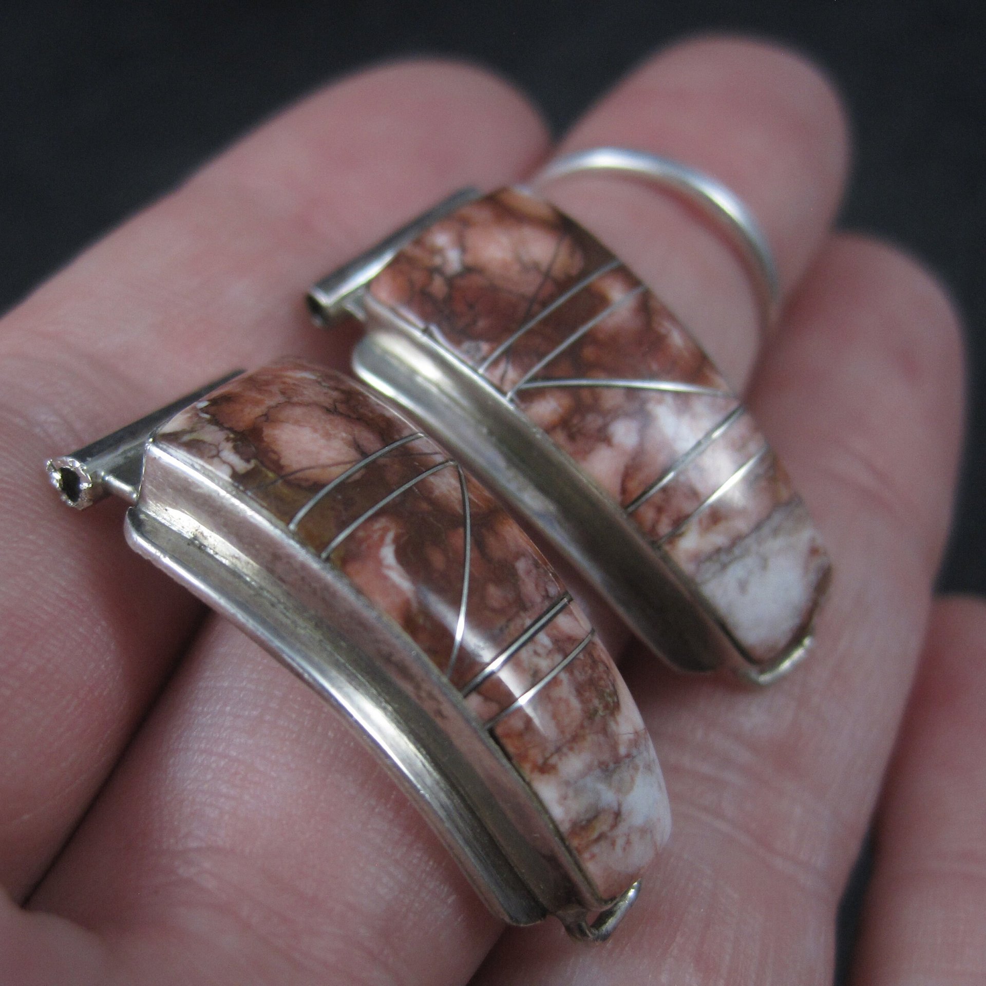 Ladies Vintage Southwestern Sterling Wild Horse Turquoise Watch Tips