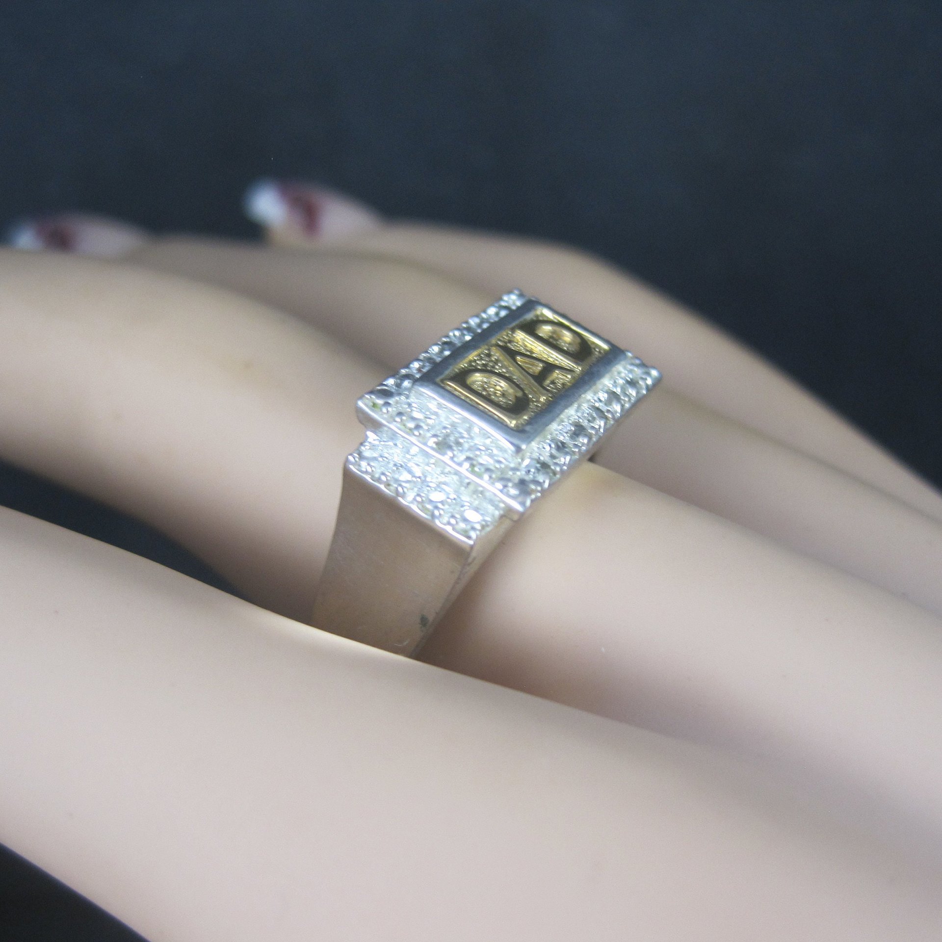Vintage Sterling and Vermeil Dad Ring Size 11
