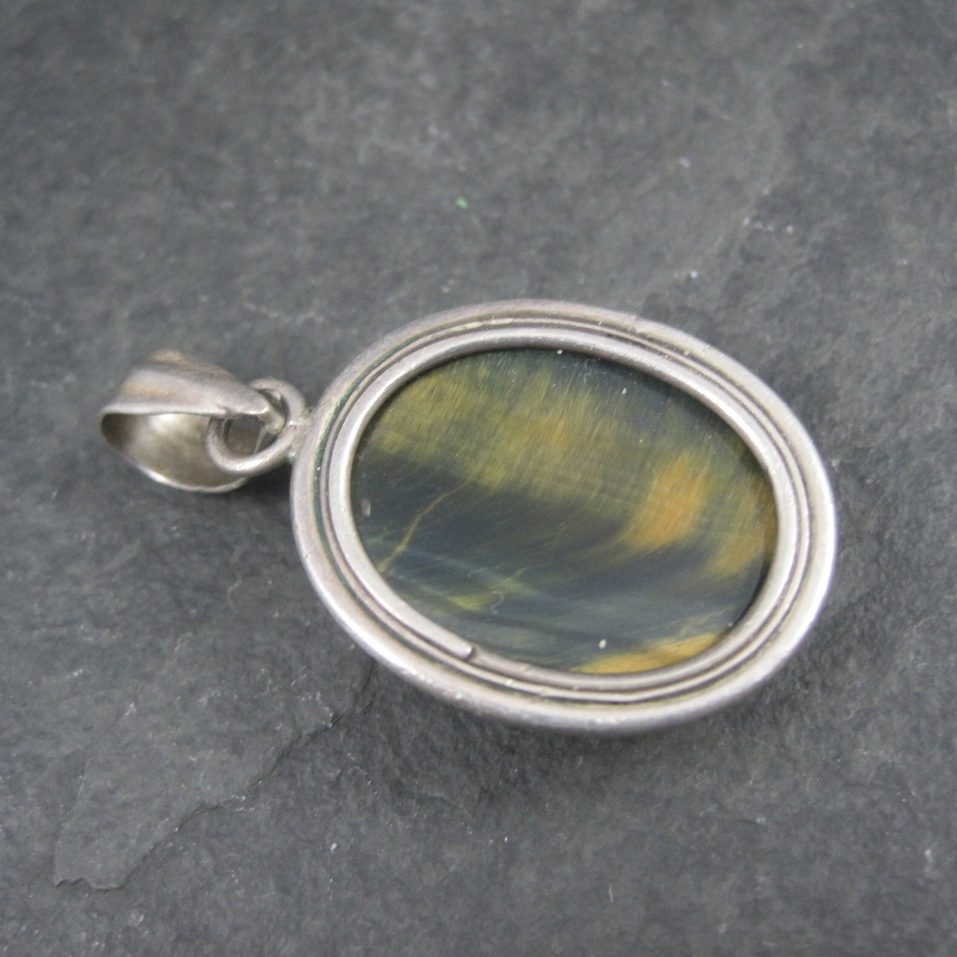Vintage Sterling Tigers Eye Pendant