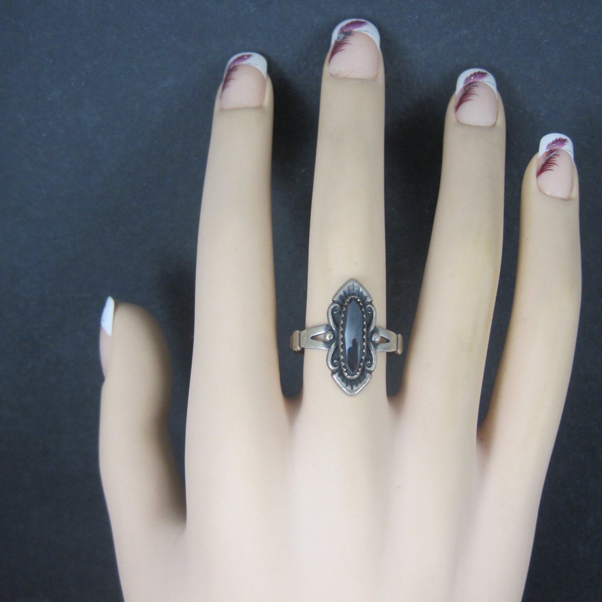 Vintage Southwestern Sterling Hematite Ring