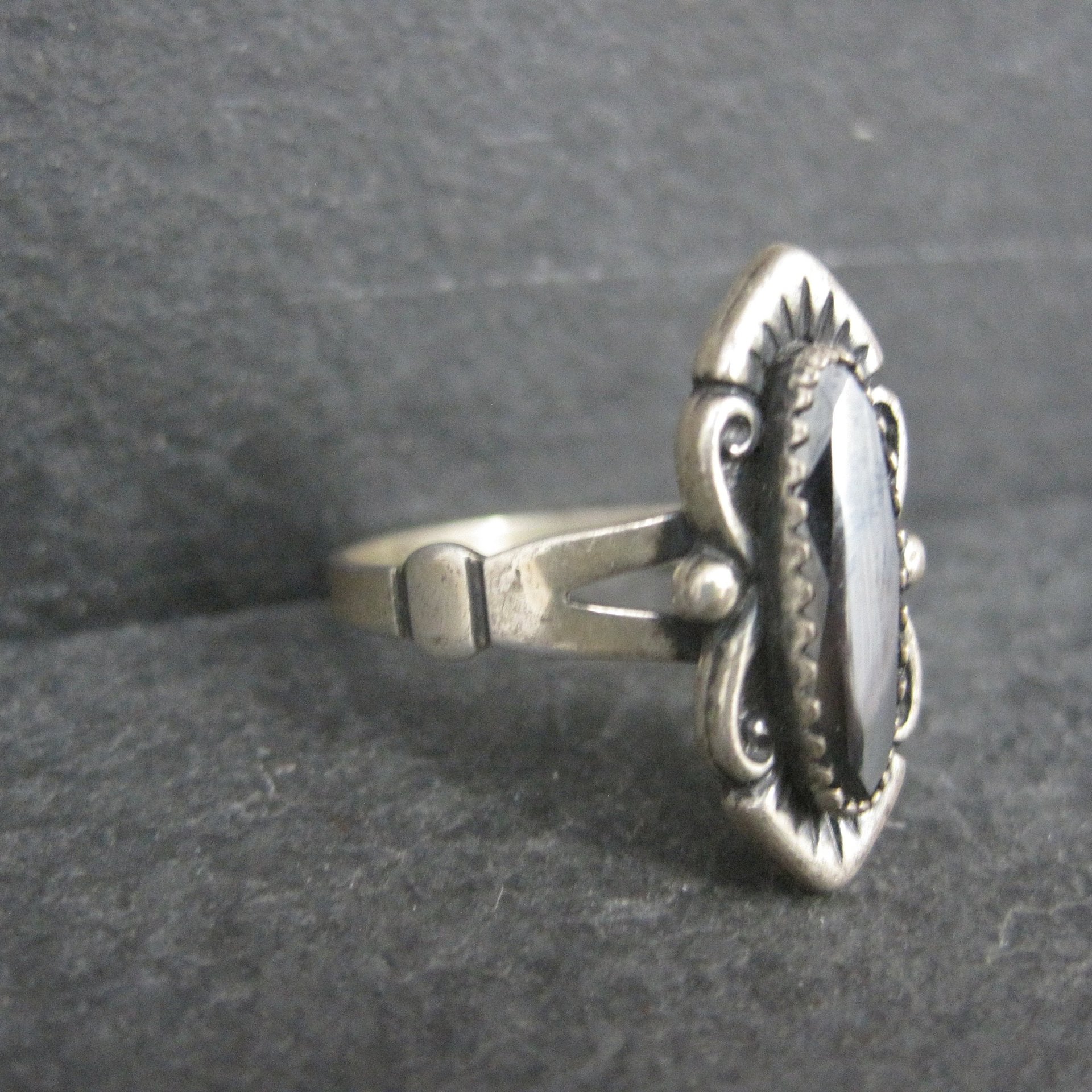 Vintage Southwestern Sterling Hematite Ring