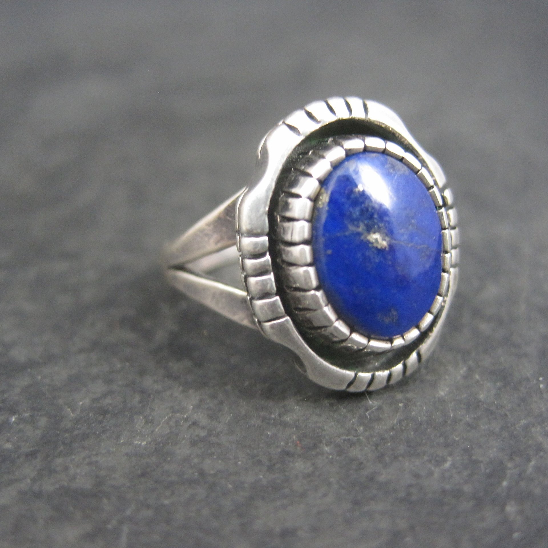 Vintage Southwestern Sterling Lapis Lazuli Pinky Ring Size 3.75