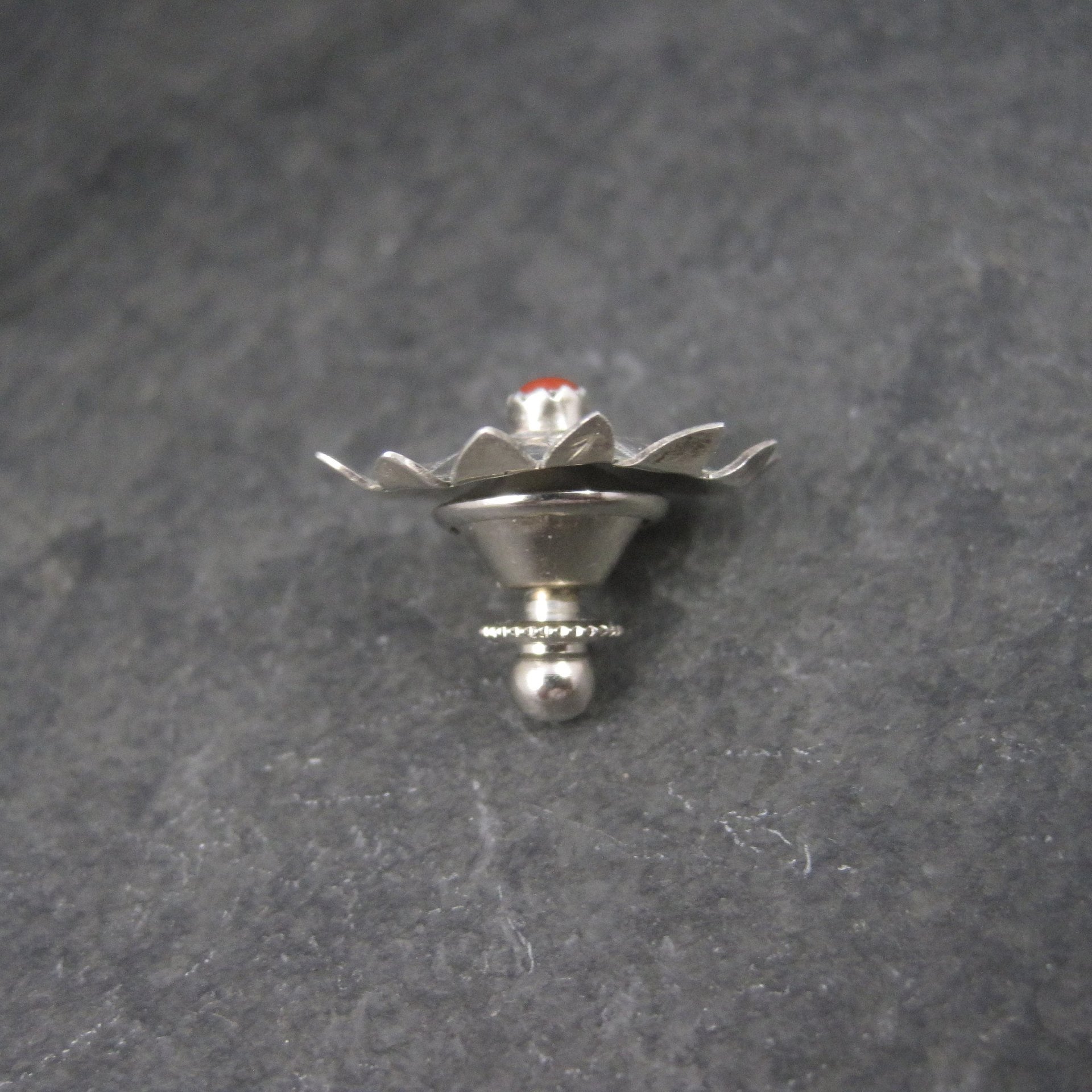 Vintage Southwestern Sterling Coral Tie Tack