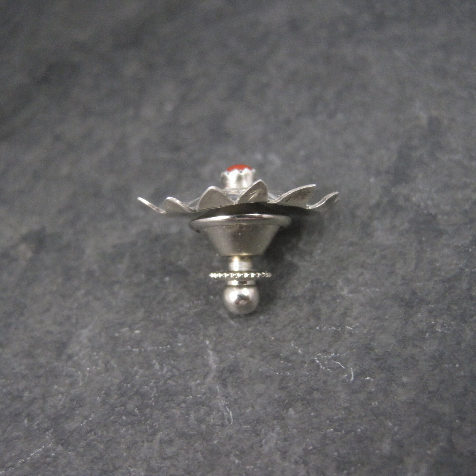 Vintage Southwestern Sterling Coral Tie Tack