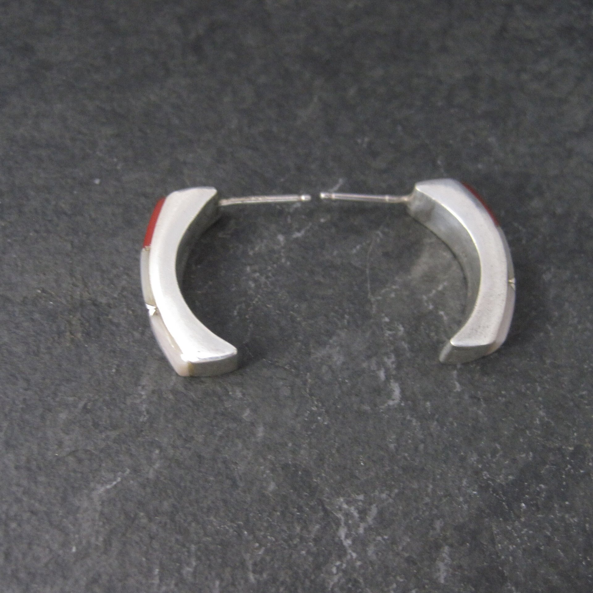 Vintage Southwestern Sterling Inlay Earrings