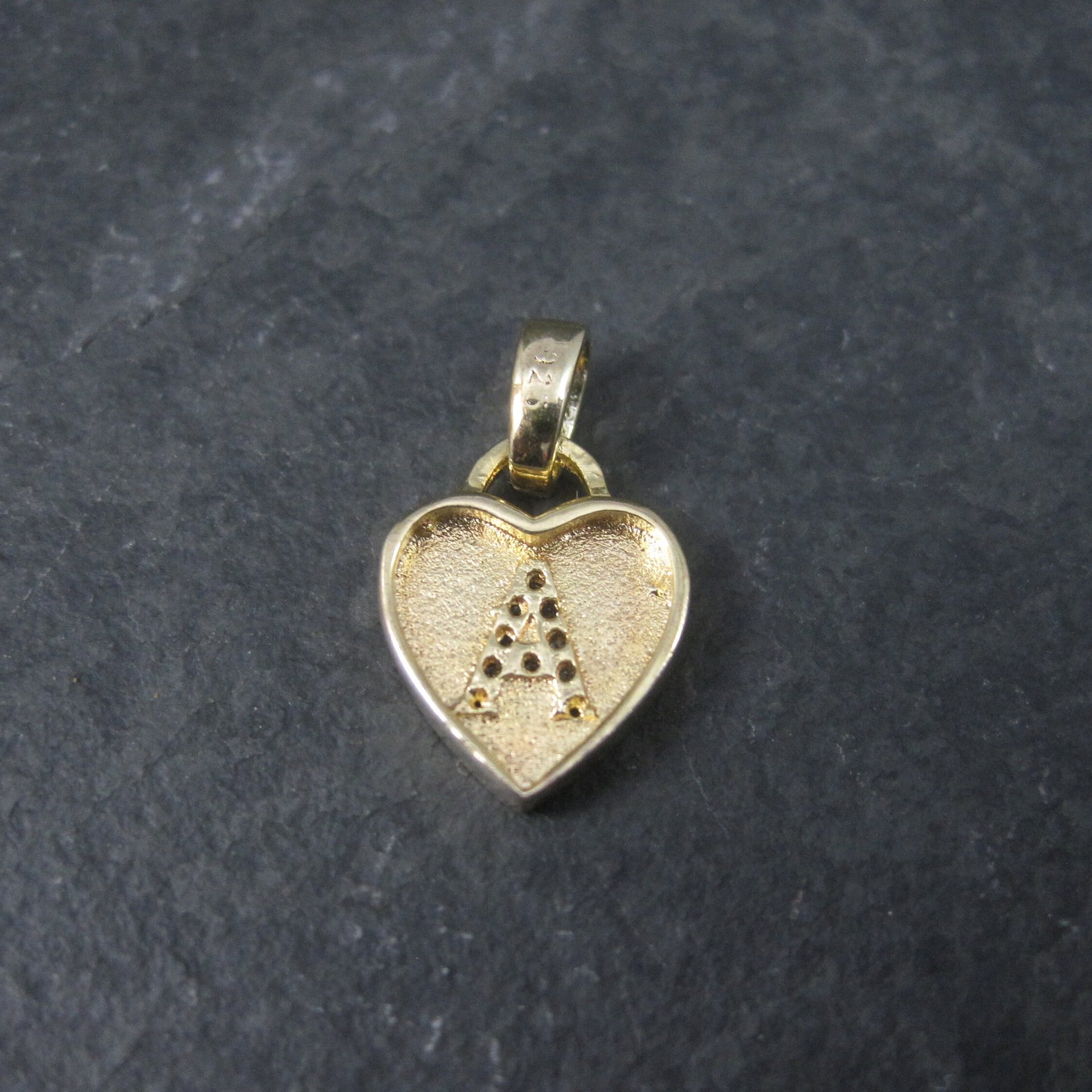 Small Gold Vermeil Initial A Heart Pendant