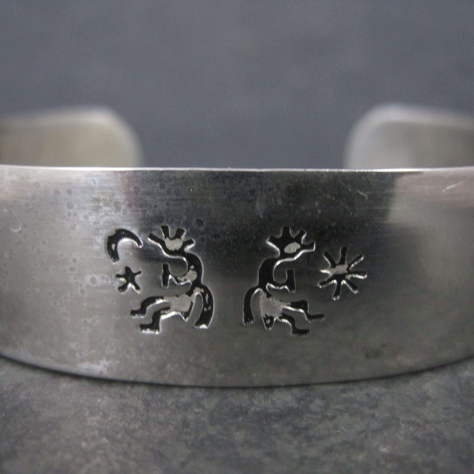 Estate Sterling Kokopelli Cuff Bracelet 6.5 Inches