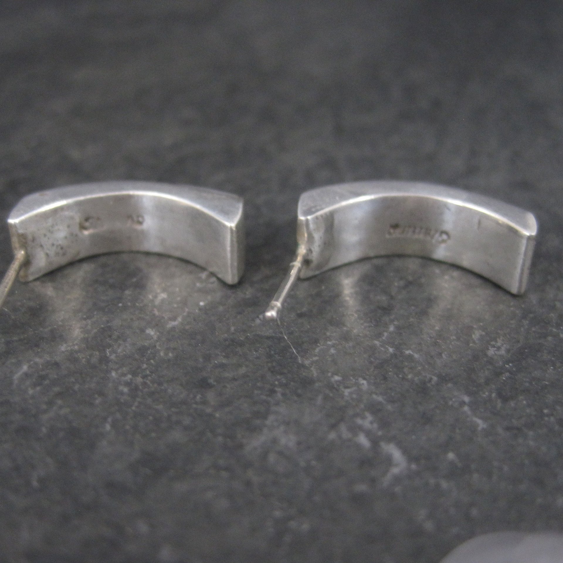 Vintage Southwestern Sterling Inlay Earrings
