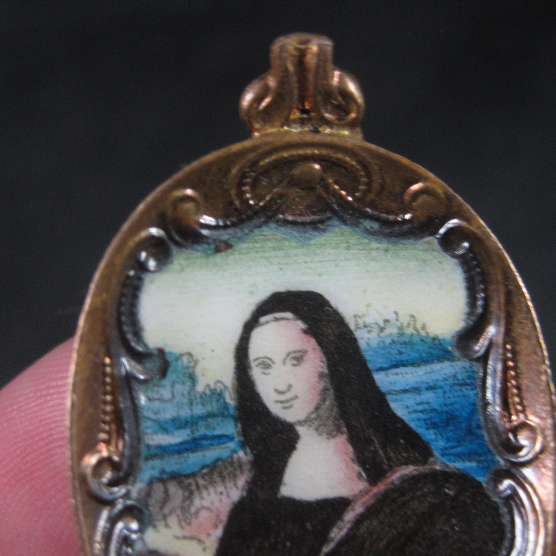 Vintage Mona Lisa Spoon Brooch
