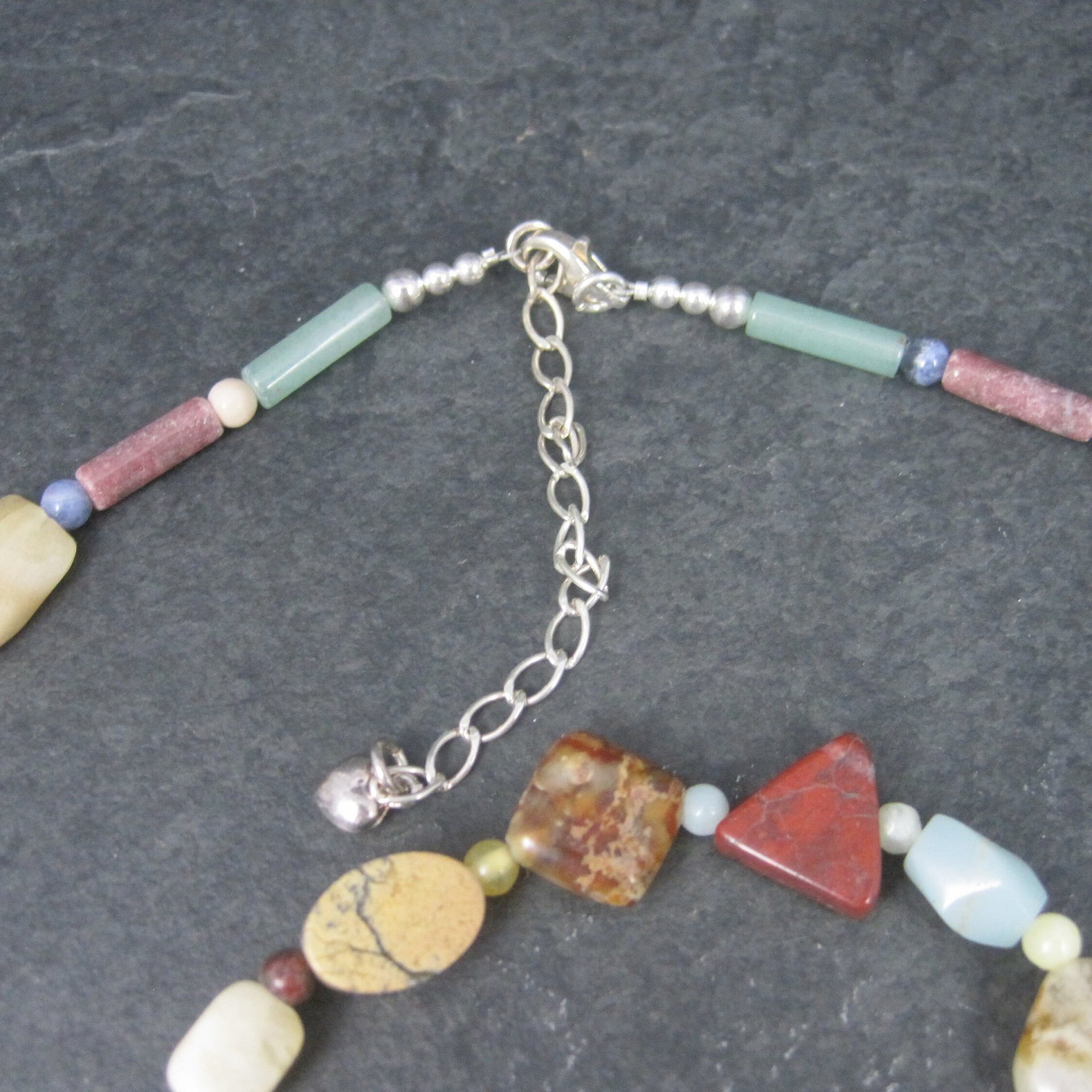Vintage Jasper Agate Gemstone Necklace Bracelet Jewelry Set Desert Rose Trading