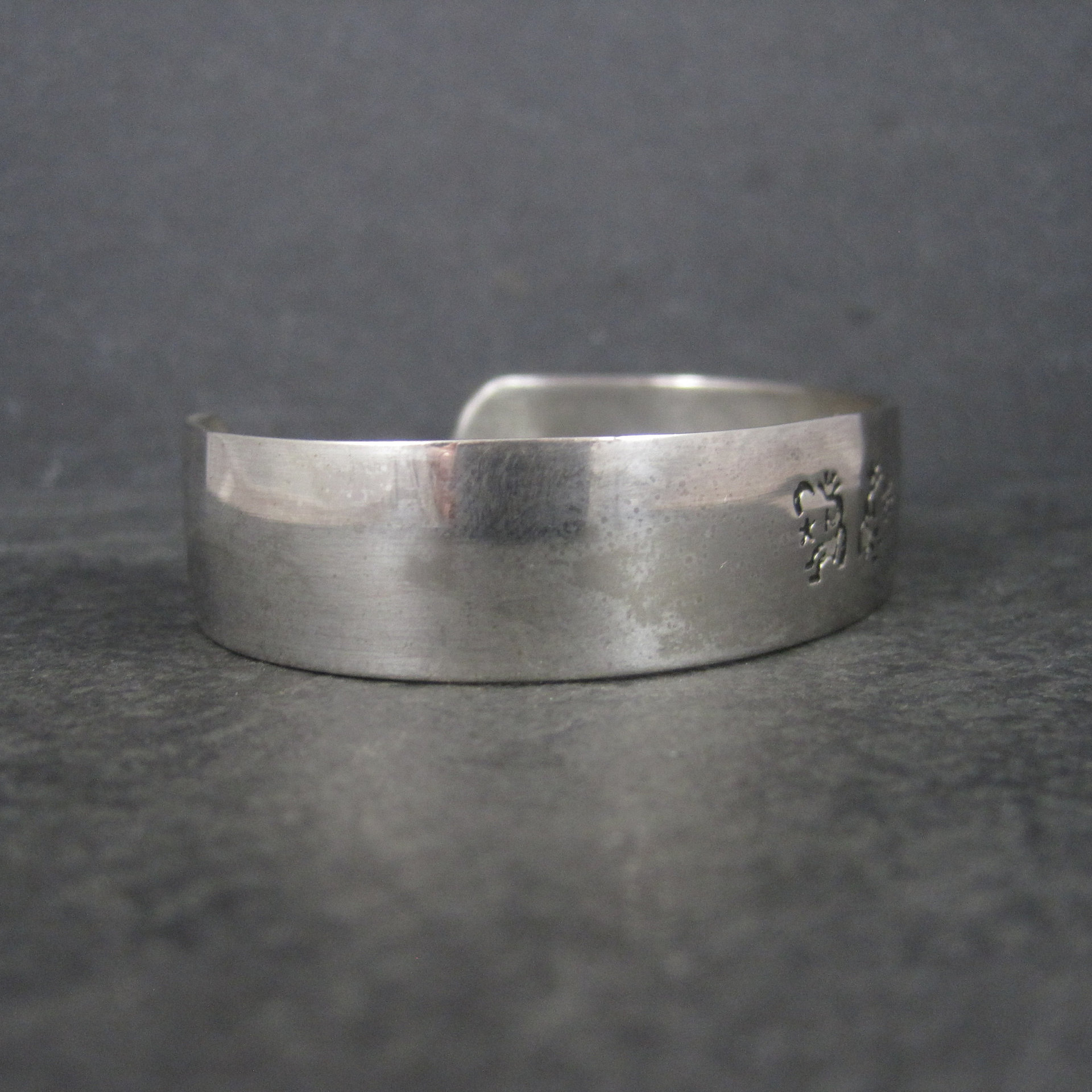 Estate Sterling Kokopelli Cuff Bracelet 6.5 Inches