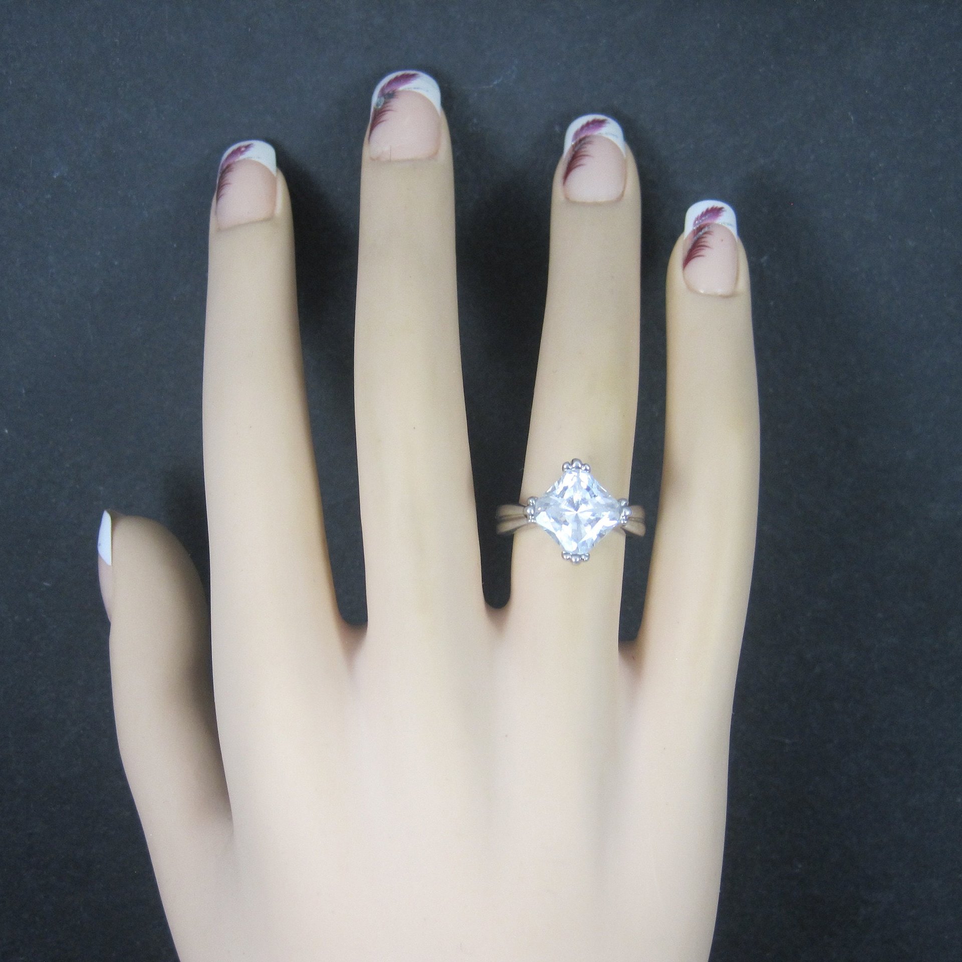 Vintage Sterling Cubic Zirconia Ring Size 6