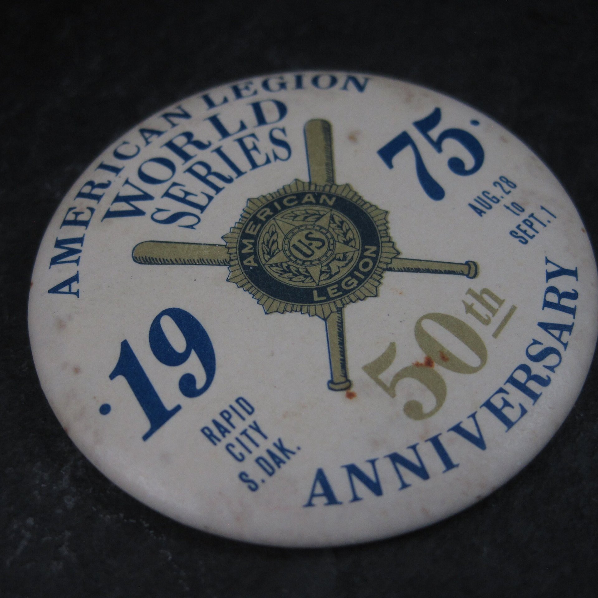American Legion World Series 1975 50th Anniversary Baseball Pinback Button