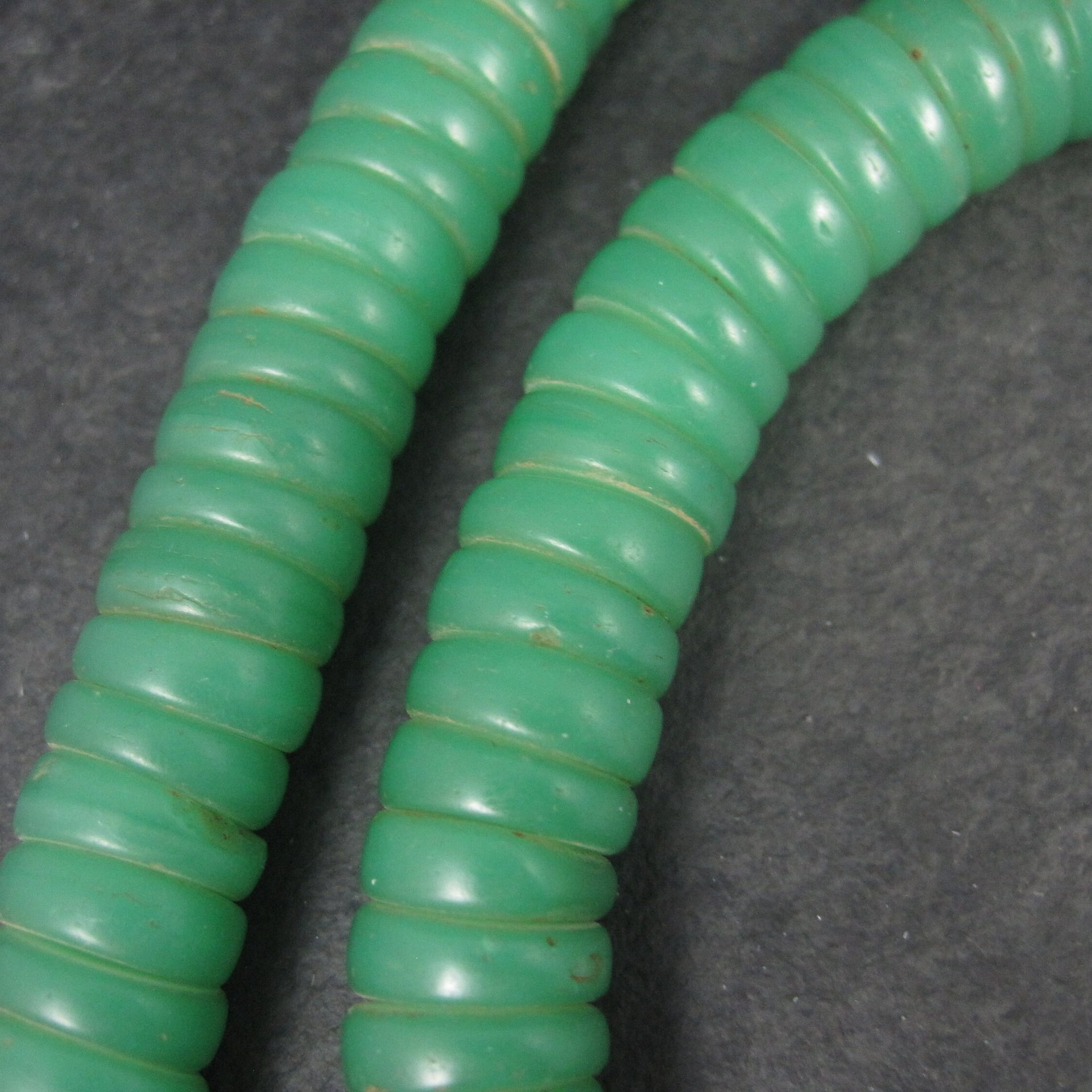 Antique African Green Glass Trade Bead Necklace