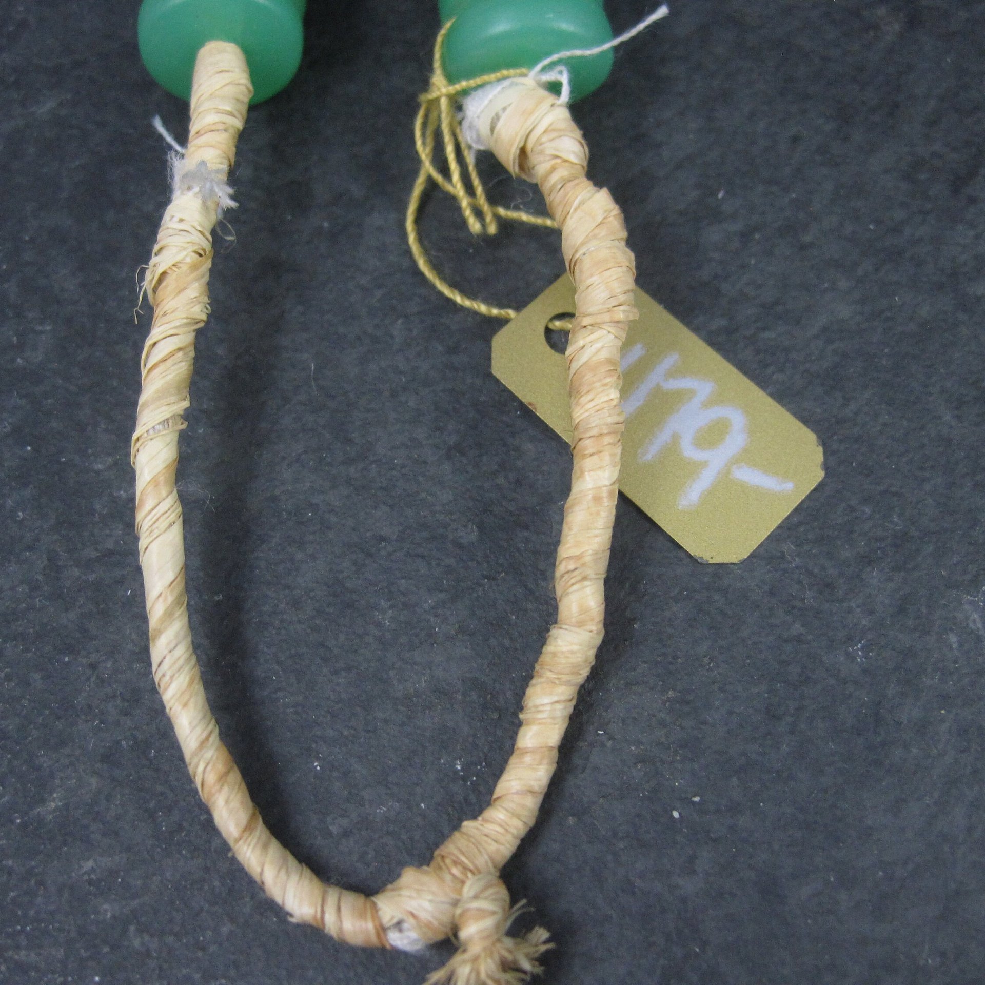 Antique African Green Glass Trade Bead Necklace