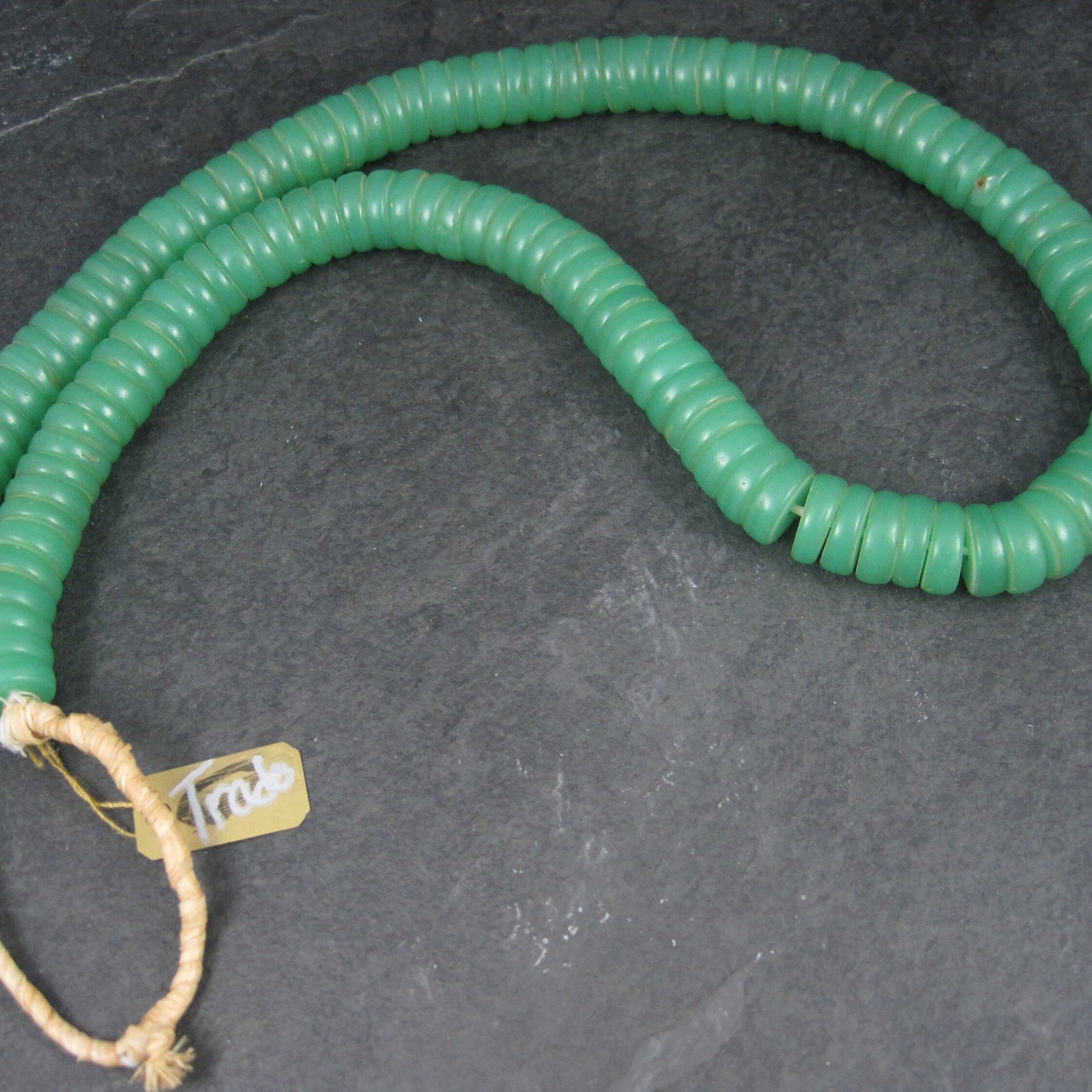 Antique African Green Glass Trade Bead Necklace