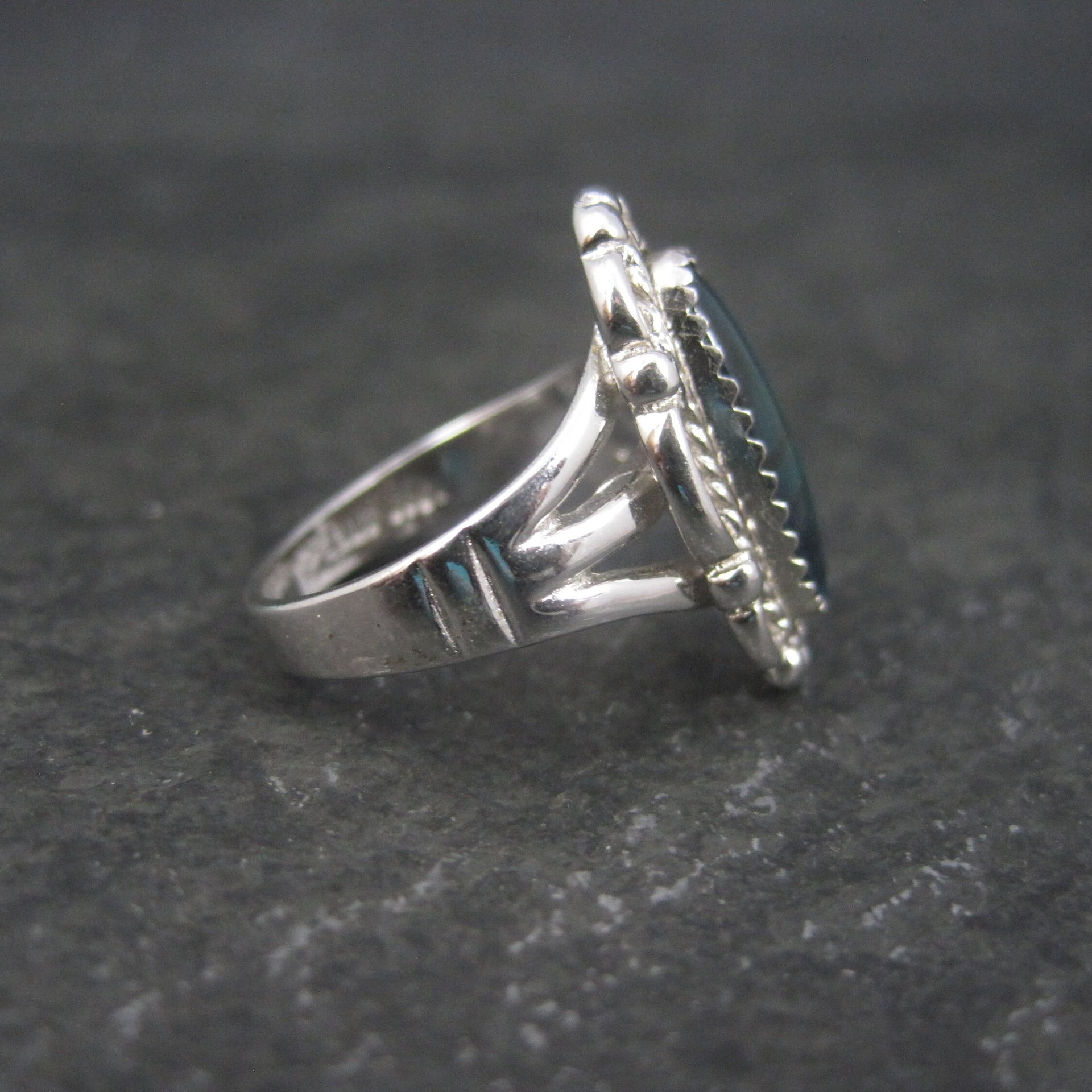 Vintage Southwestern Paua Shell Ring Size 5