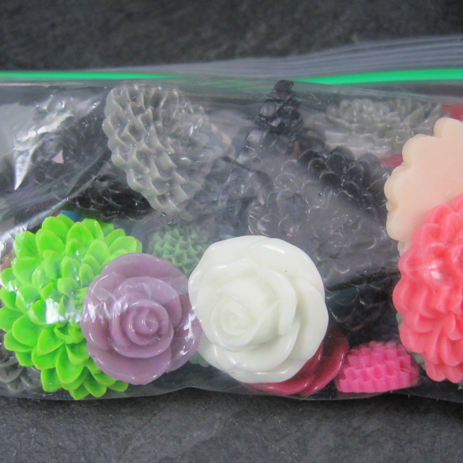 Destash Lot of Resin Flower Cabochons