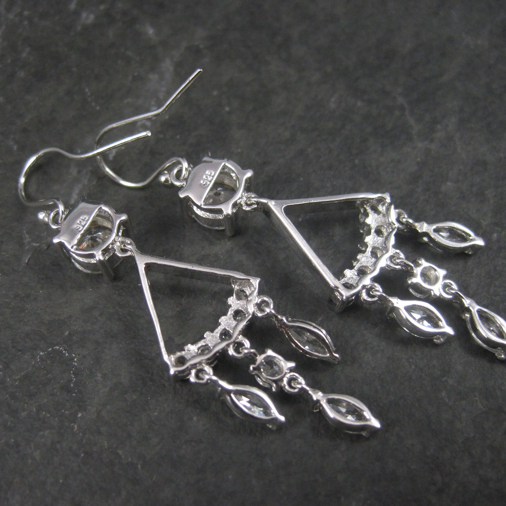Vintage 2000s Sterling Cubic Zirconia Wedding Earrings