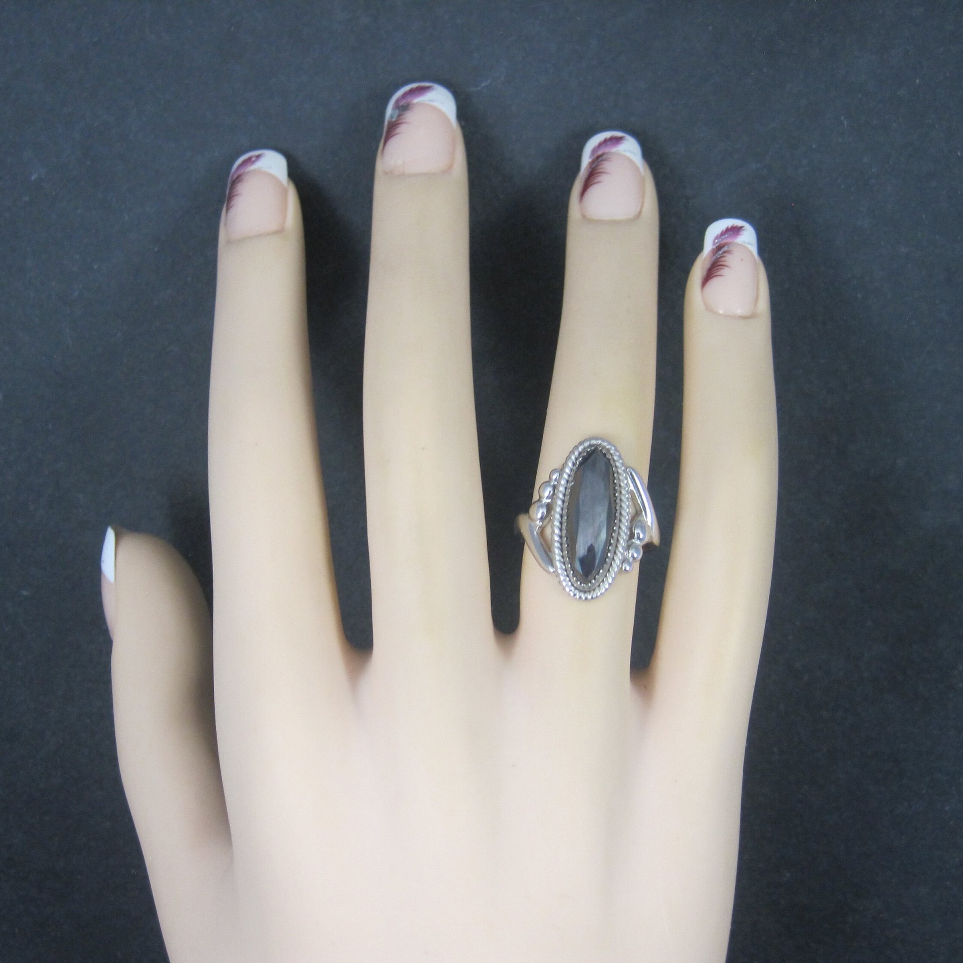 Vintage Southwestern Sterling Hematite Ring