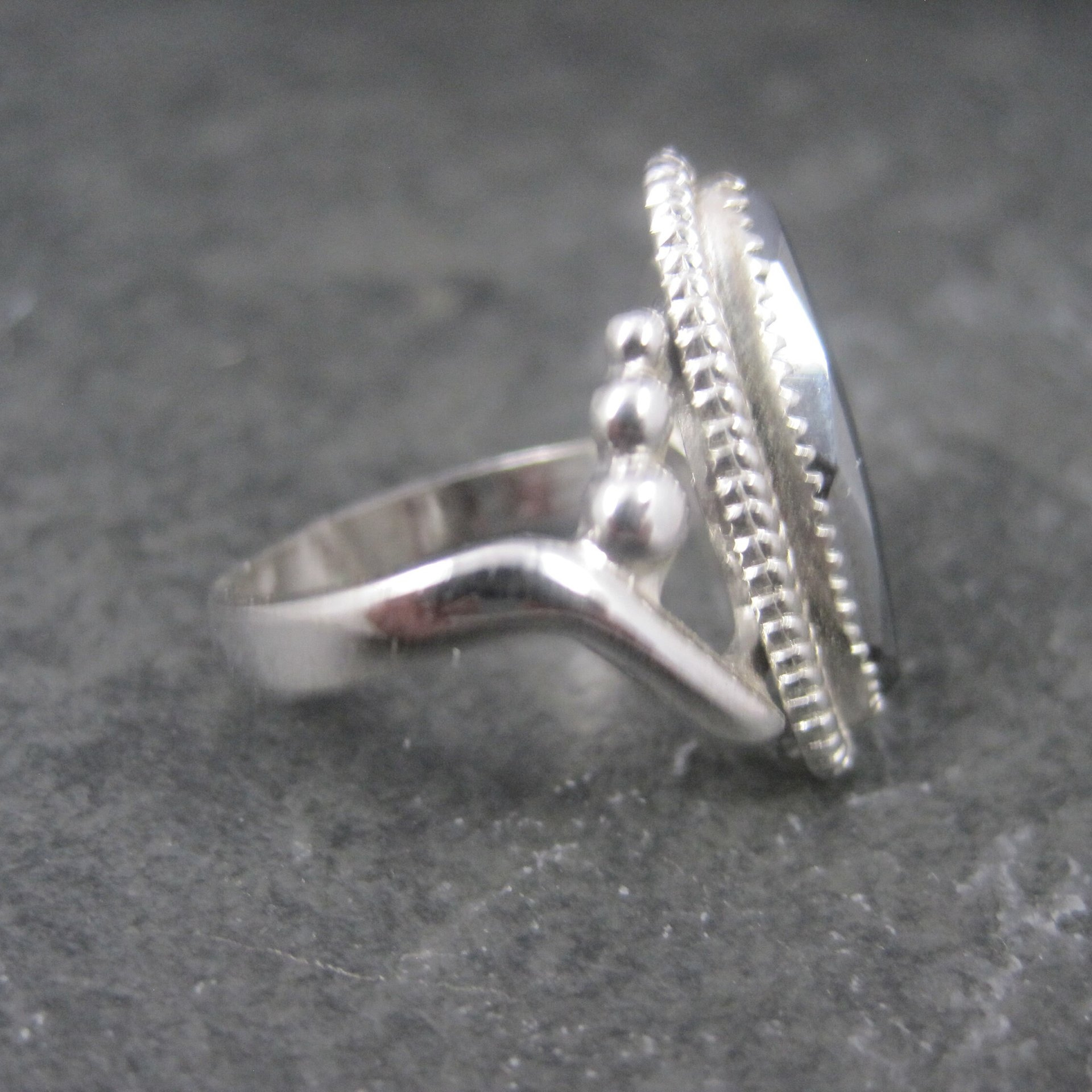 Vintage Southwestern Sterling Hematite Ring