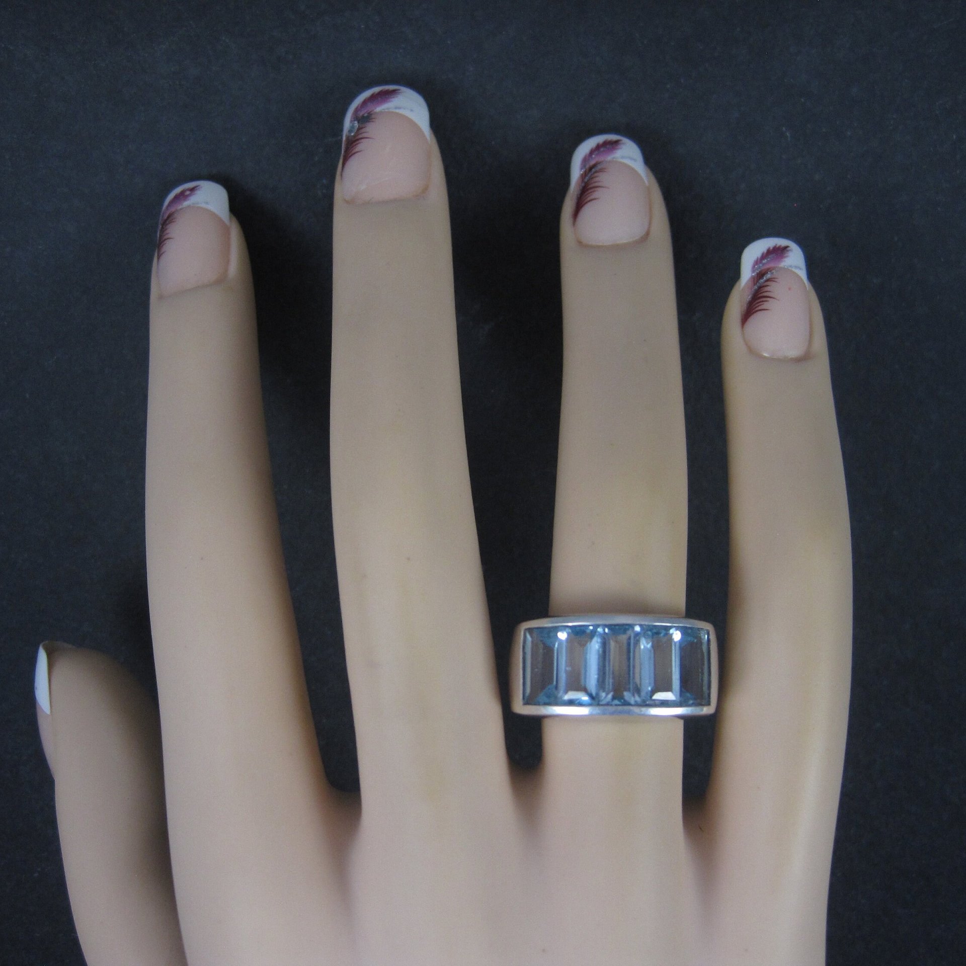 Sterling 5 Carat Blue Topaz Ring Size 7