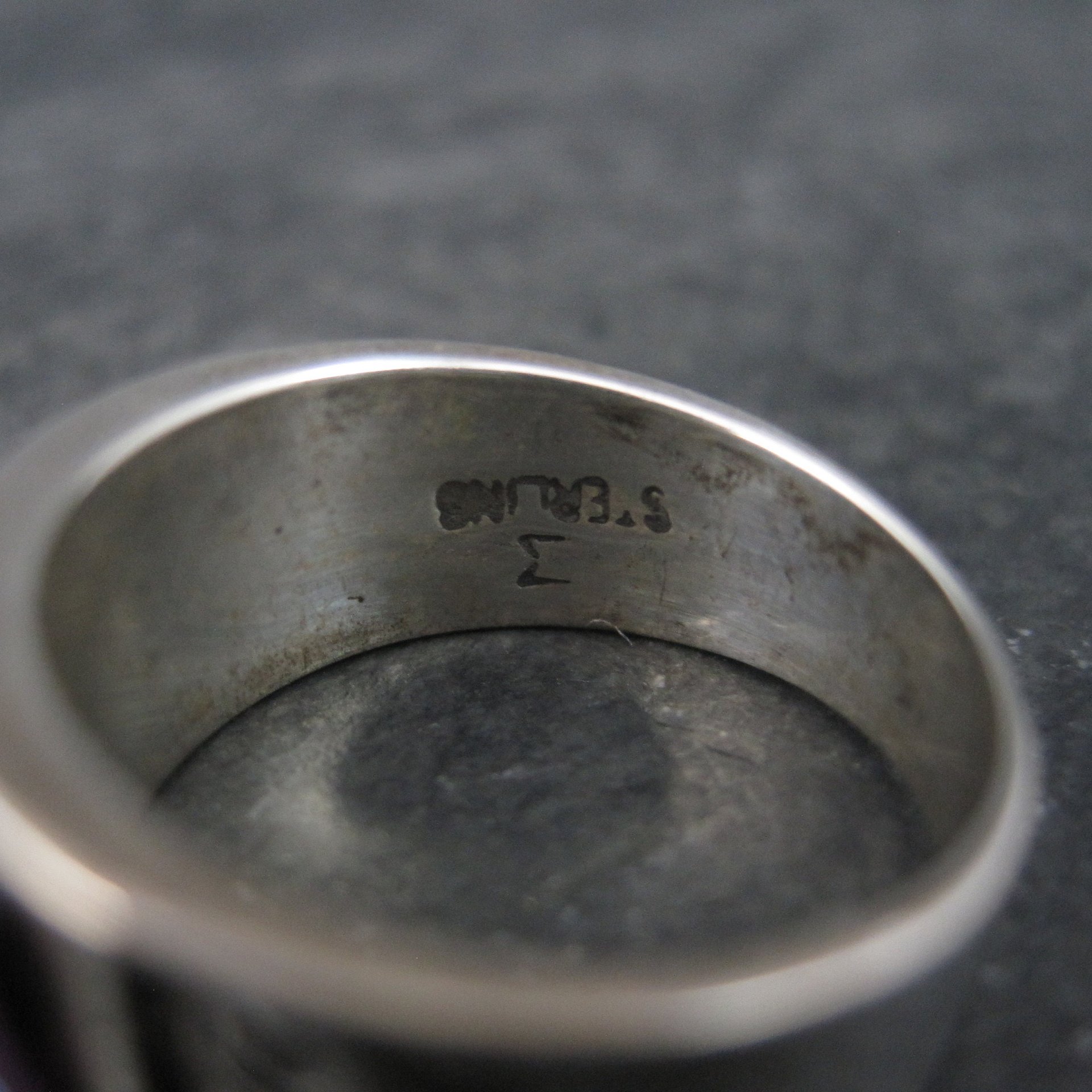 Vintage Southwestern Sterling Inlay Ring Size 5.5