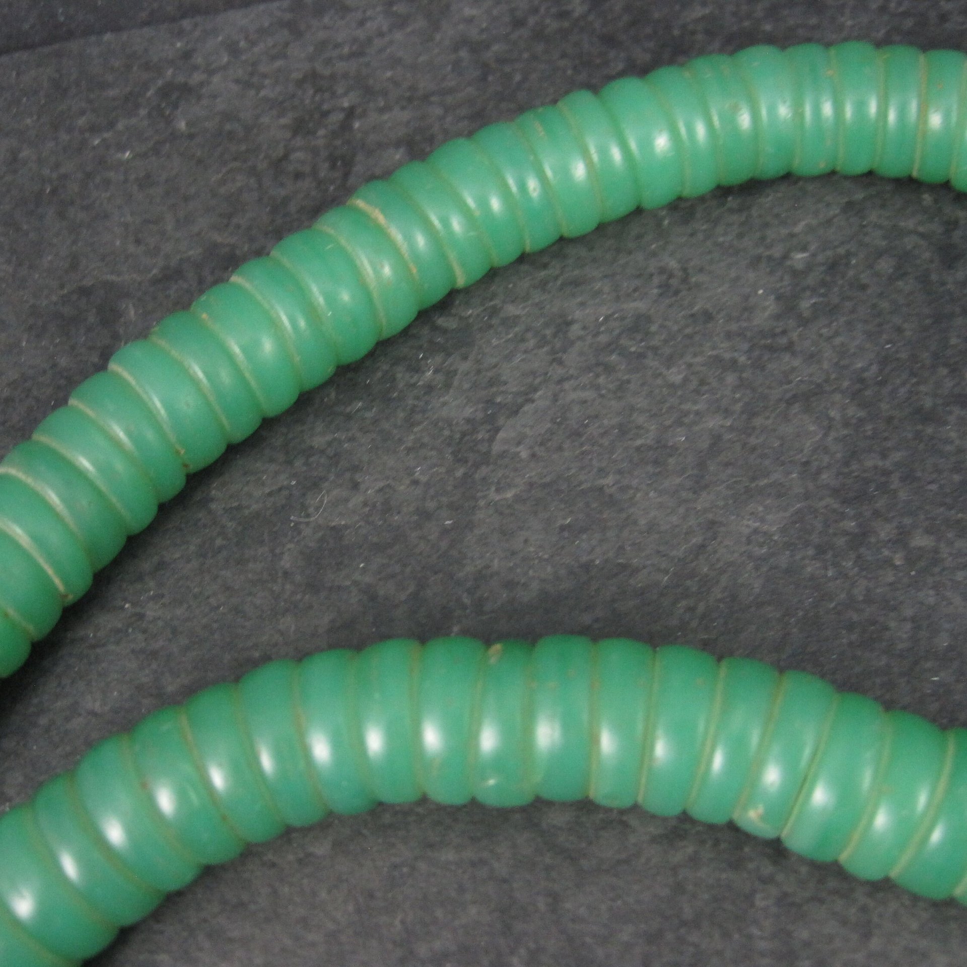 Antique African Green Glass Trade Bead Necklace