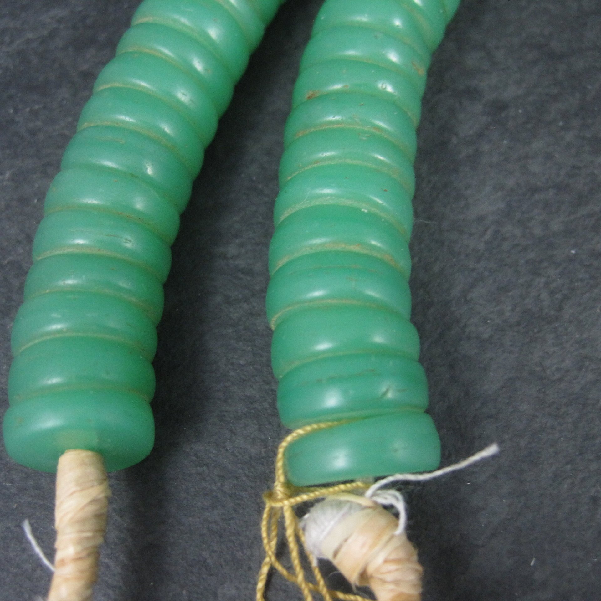 Antique African Green Glass Trade Bead Necklace