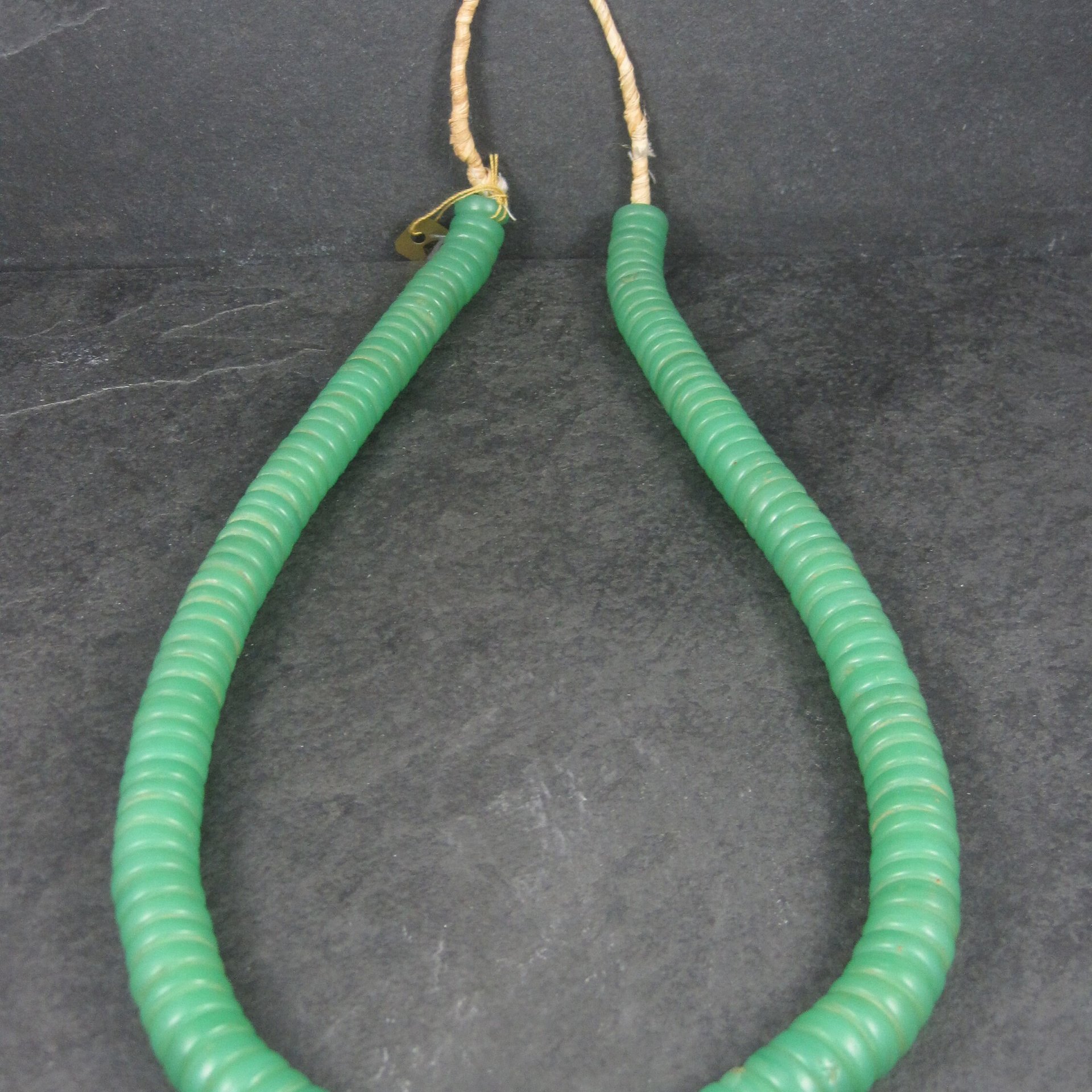 Antique African Green Glass Trade Bead Necklace
