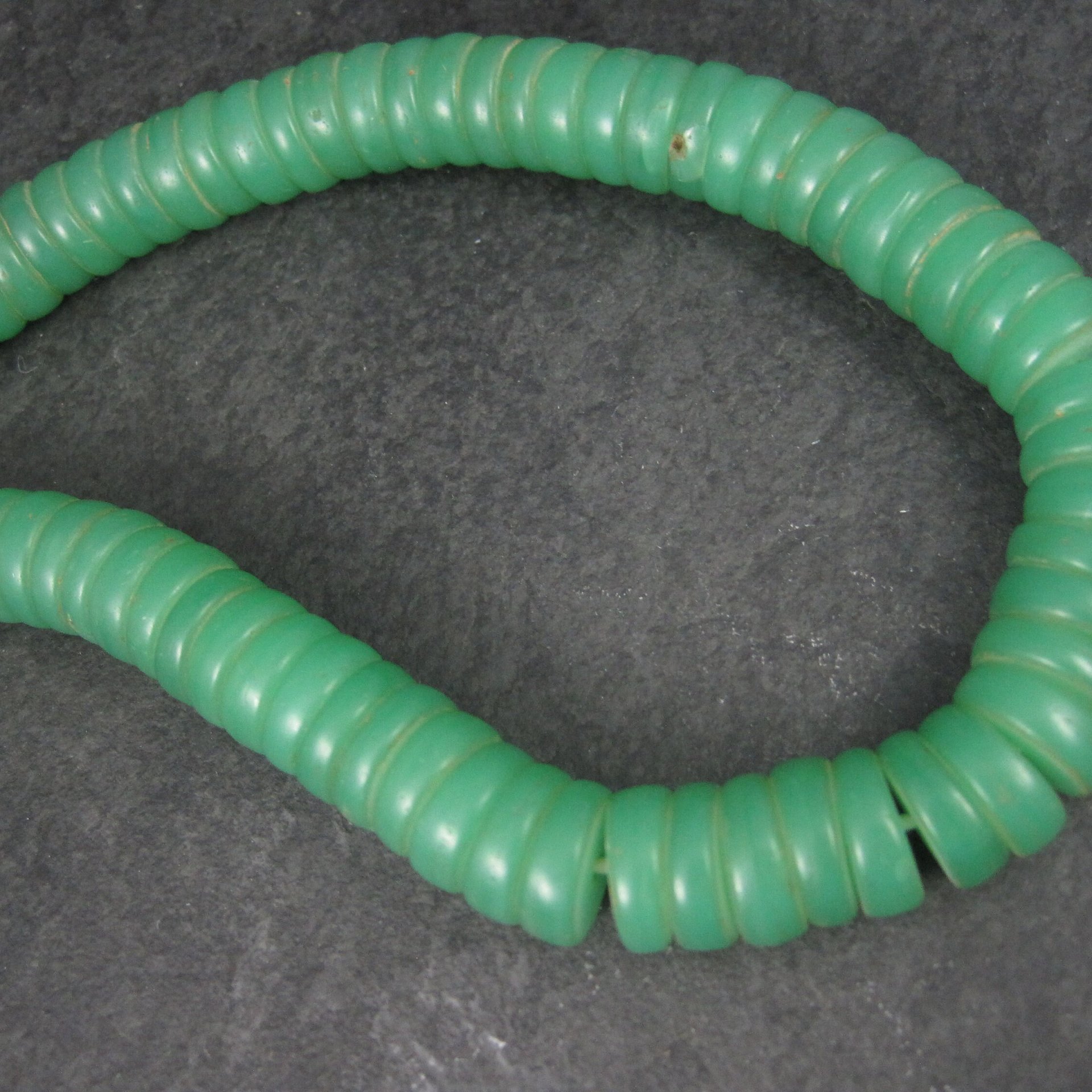 Antique African Green Glass Trade Bead Necklace