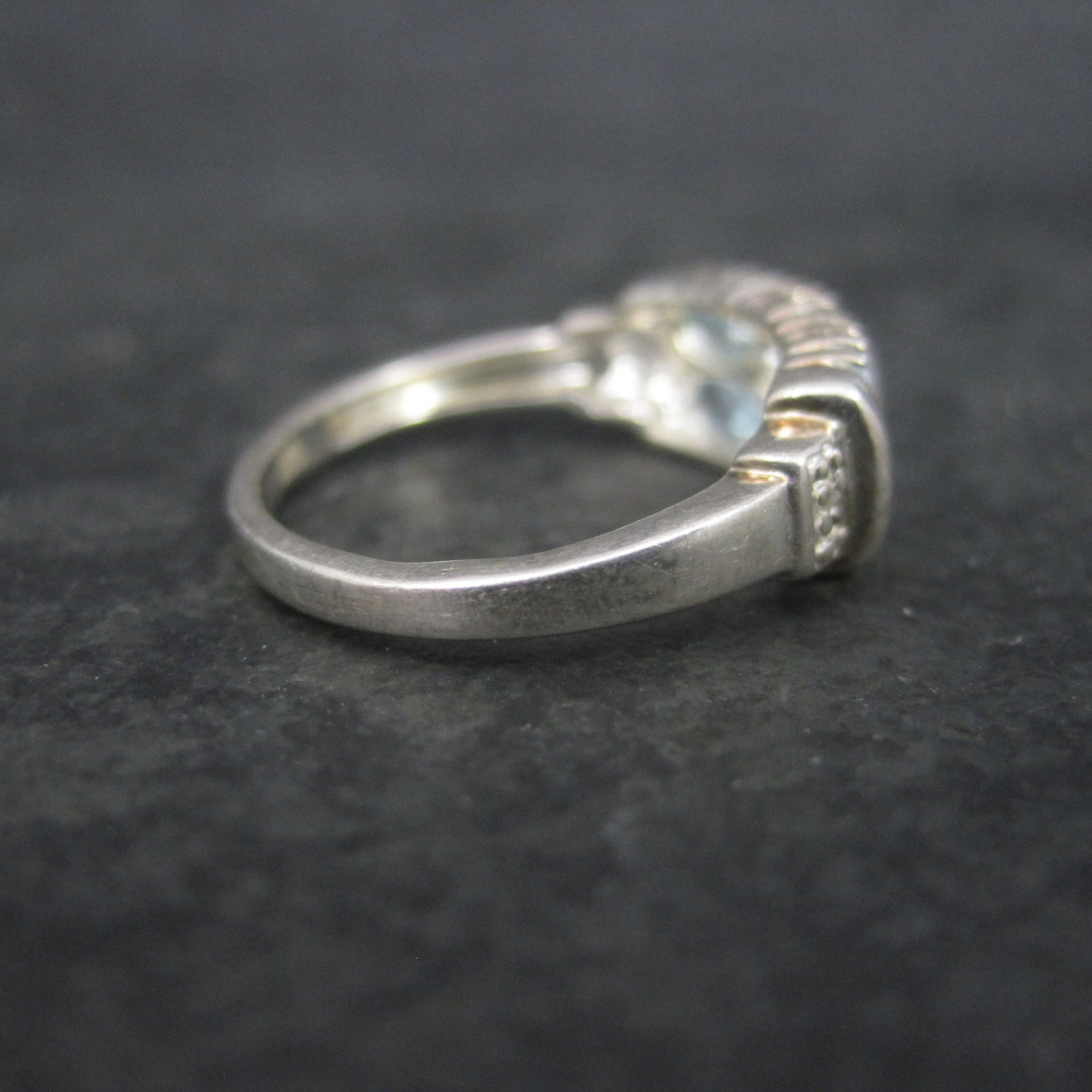 90s Sterling Blue Topaz Ring Size 6