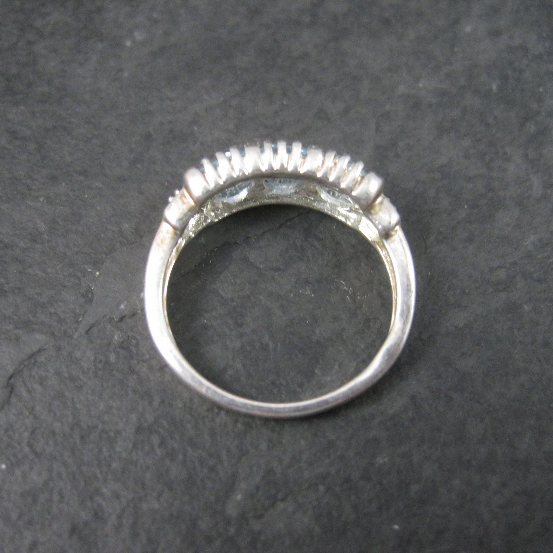 90s Sterling Blue Topaz Ring Size 6