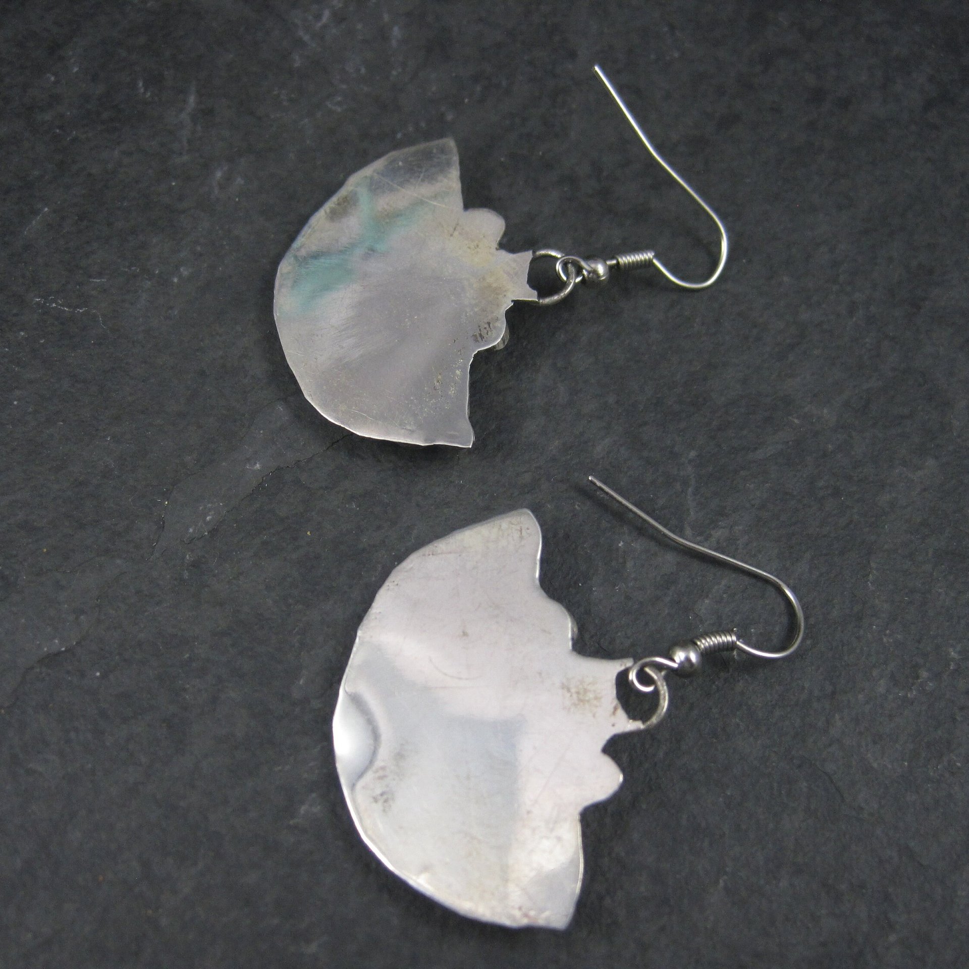 Vintage Southwestern Style Faux Turquoise Fan Earrings