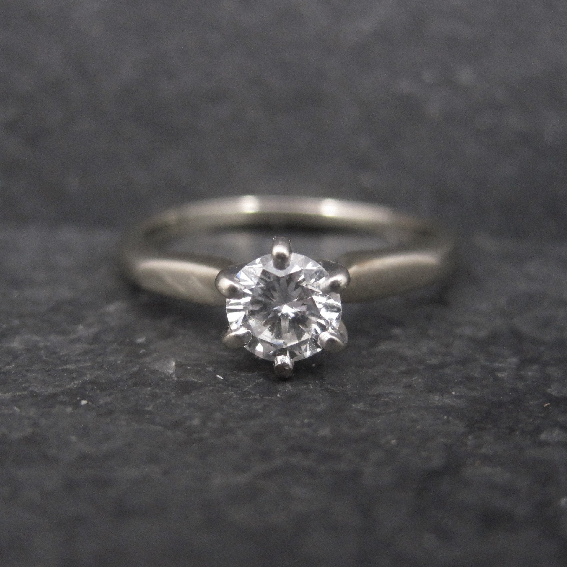 Vintage 18K .33 Carat Diamond Engagement Ring Size 4
