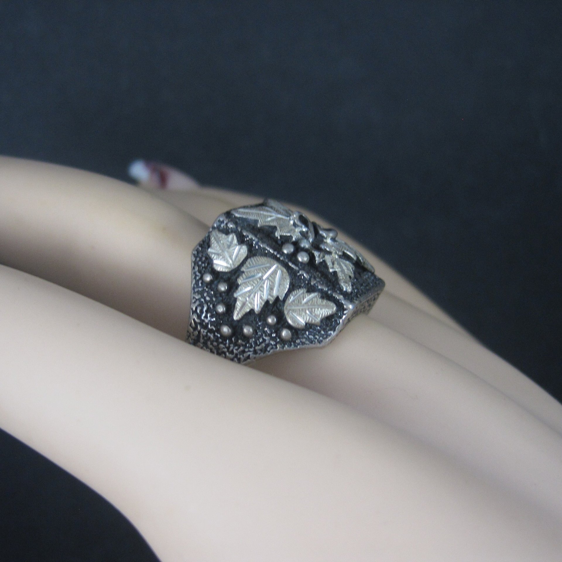 Mens Black Hills Silver Ring