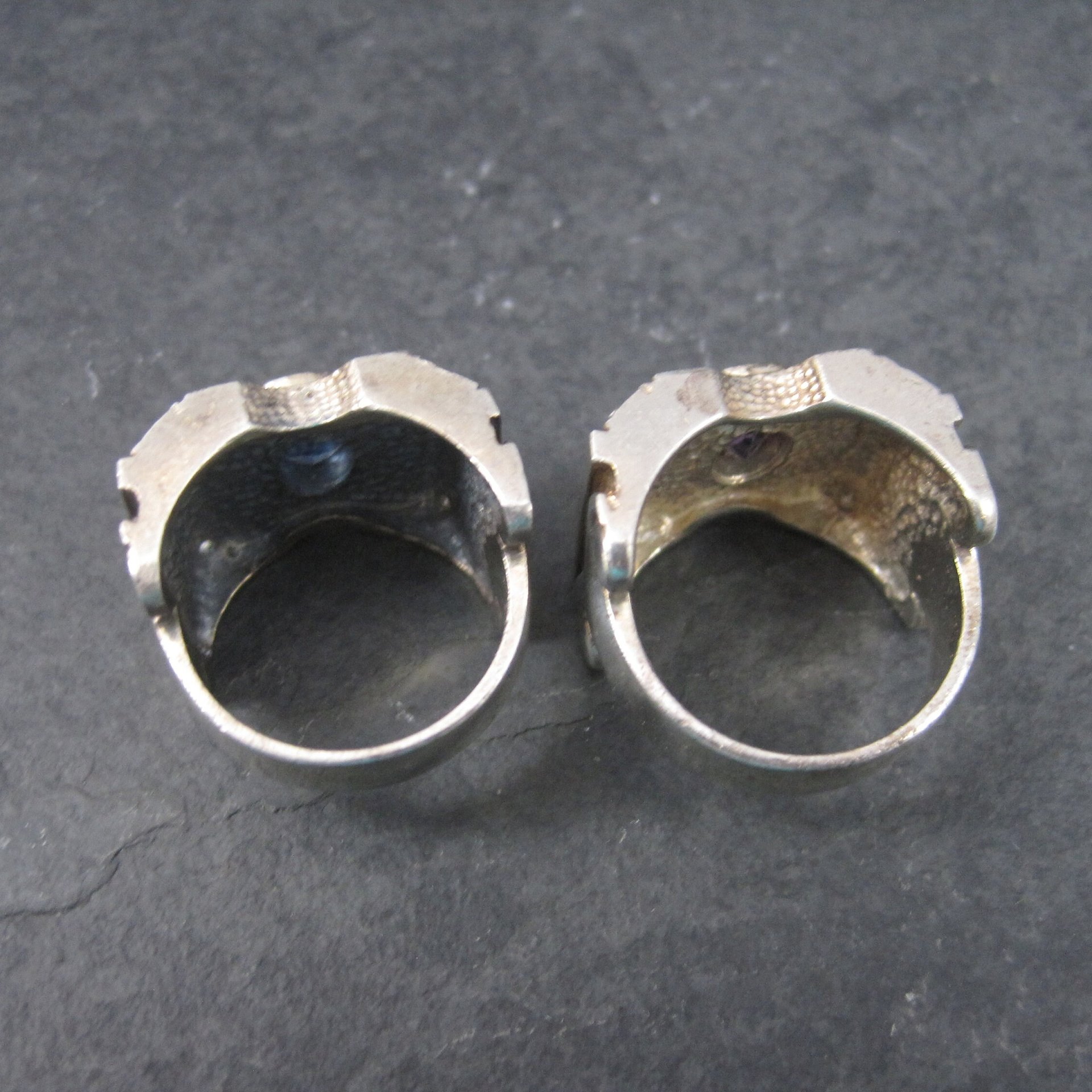 Lot of 2 Large Gemstone Rings Semimounts for Repair